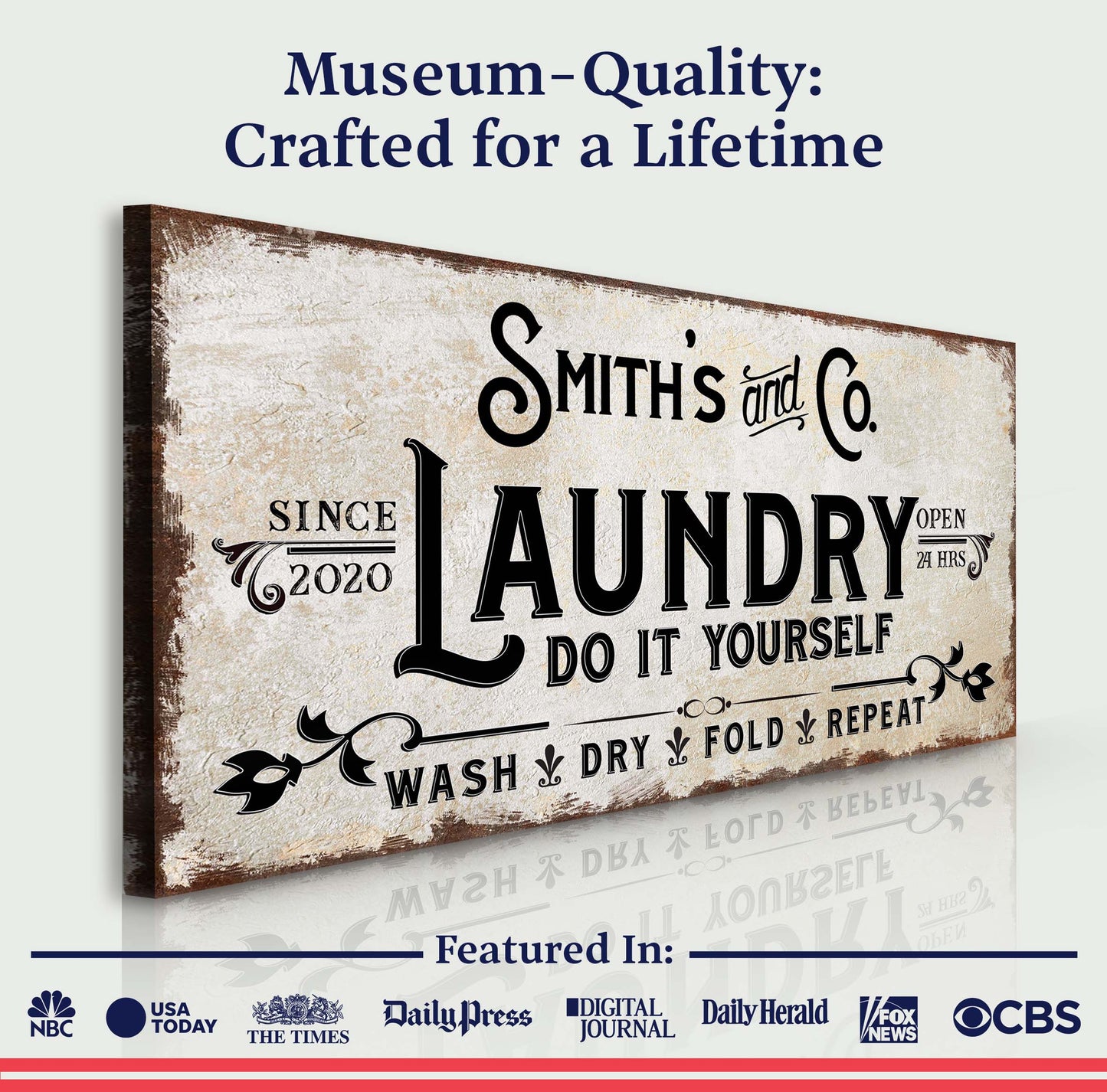 Personalized Laundry Room Canvas Sign