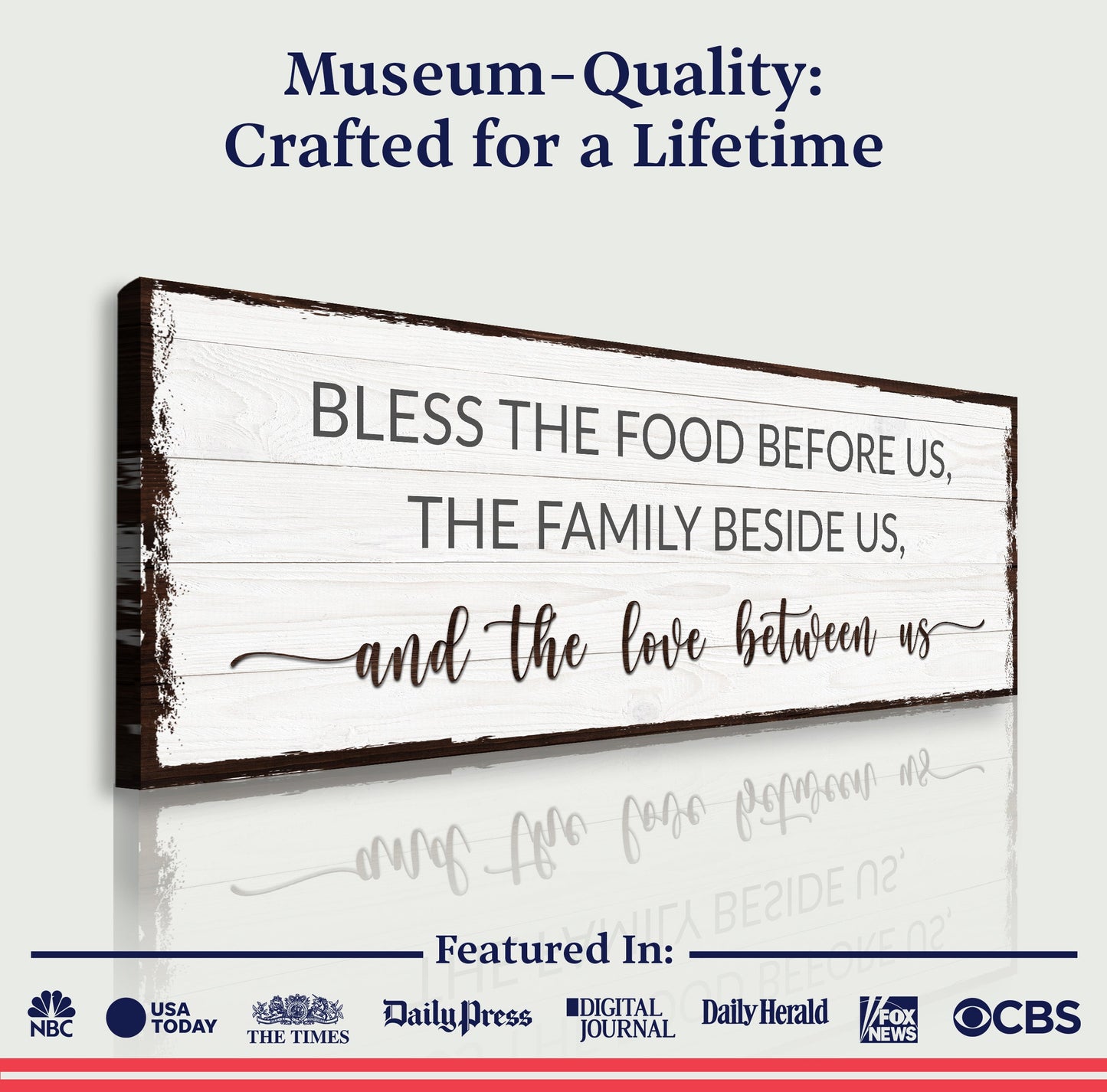 Bless The Food Before Us Faith Canvas Sign