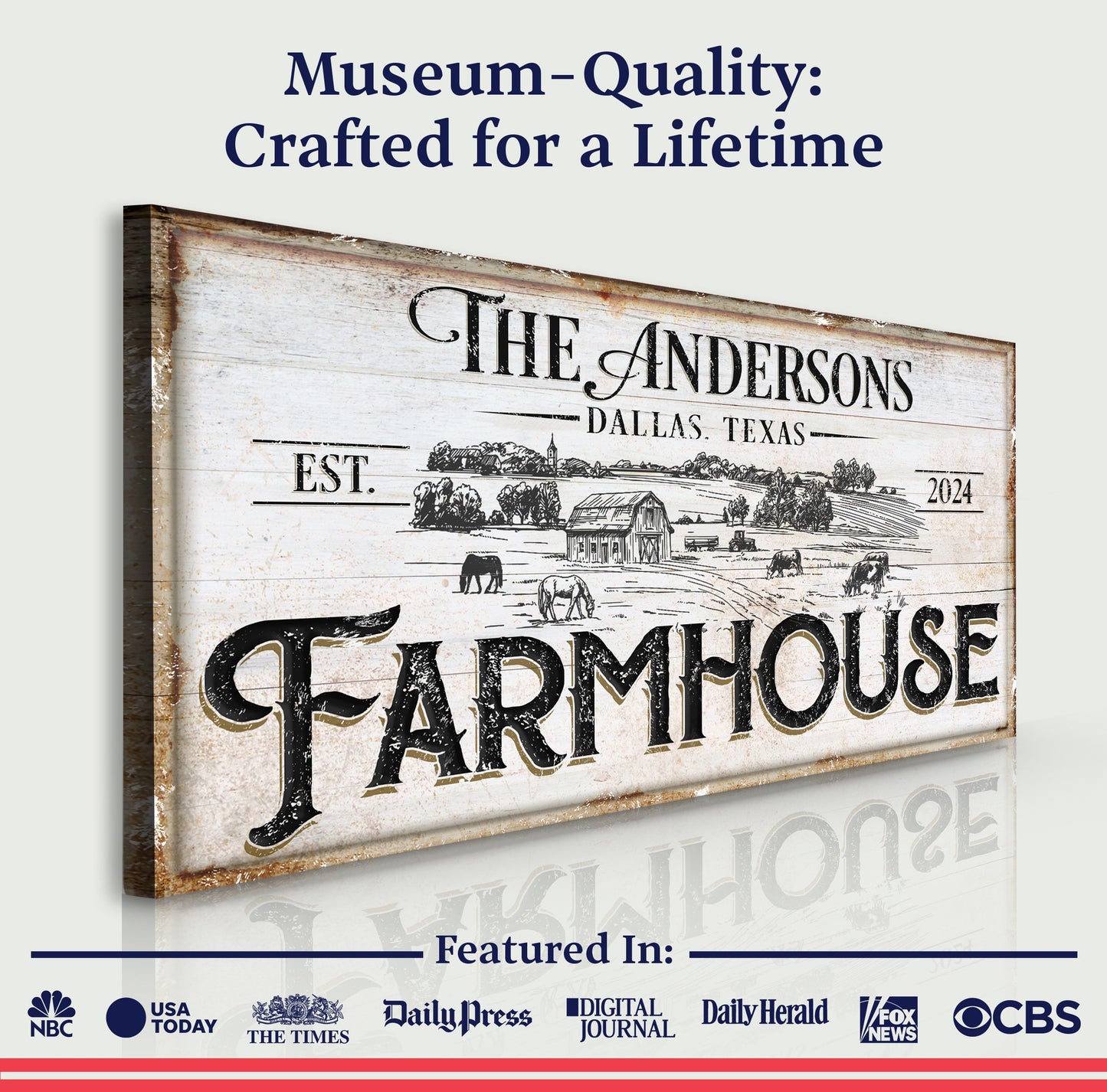 Rustic Farmhouse Canvas Sign XII