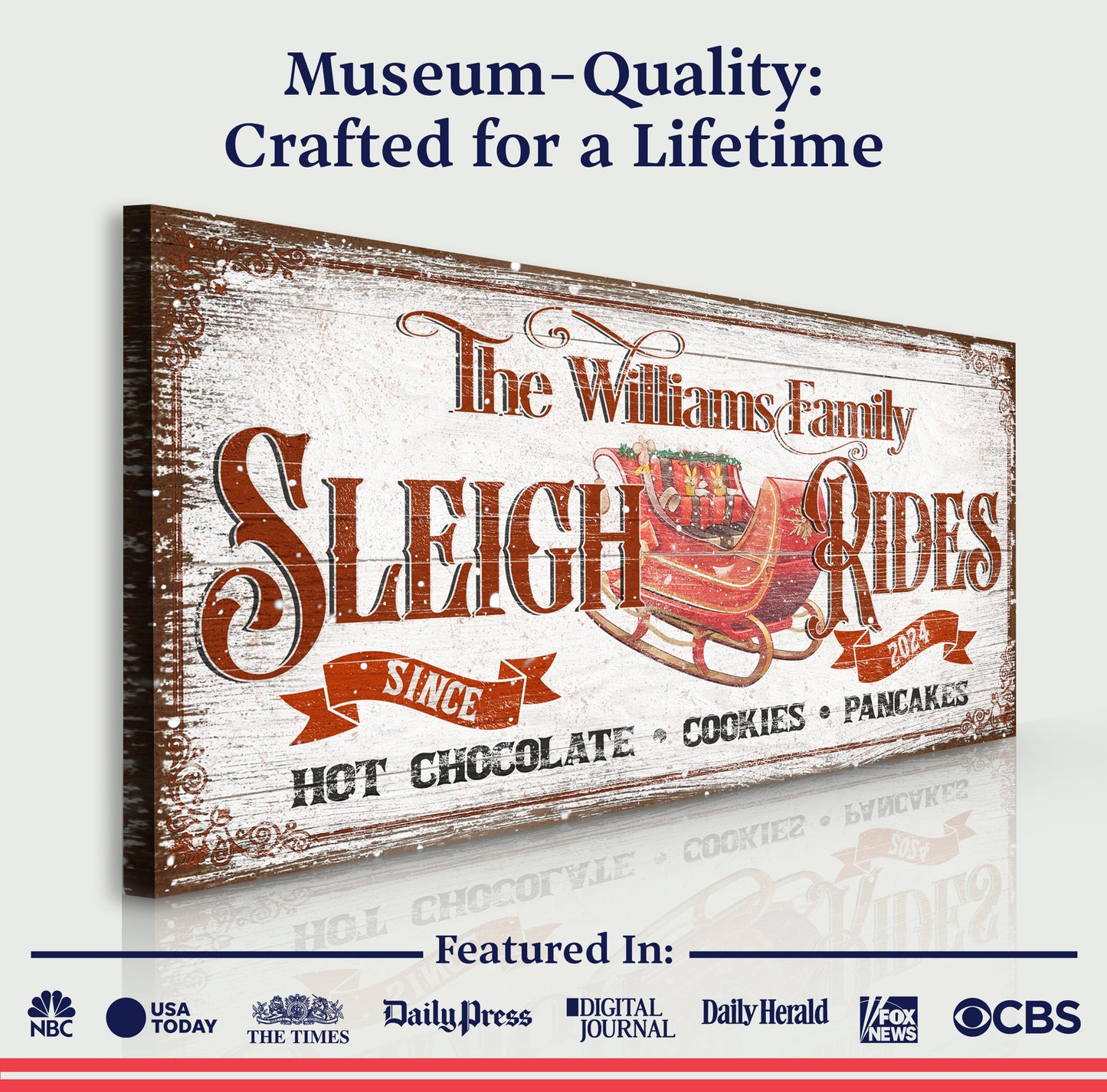 Sleigh Rides Festive Christmas Canvas Wall Art