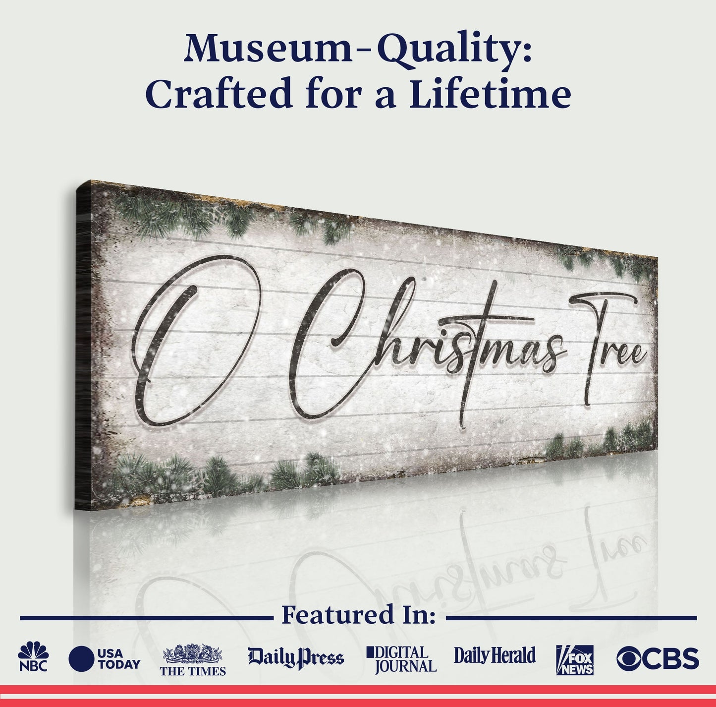 O Christmas Tree Wood-Look Christmas Canvas Sign