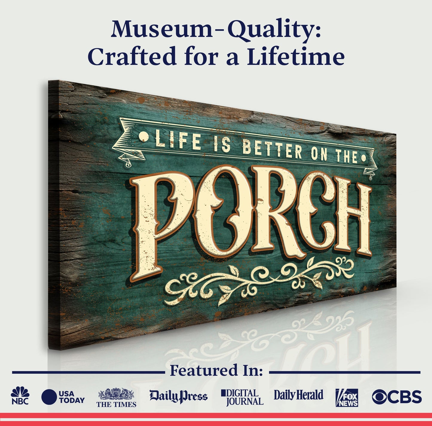 Life Is Better on the Porch Canvas Sign Art