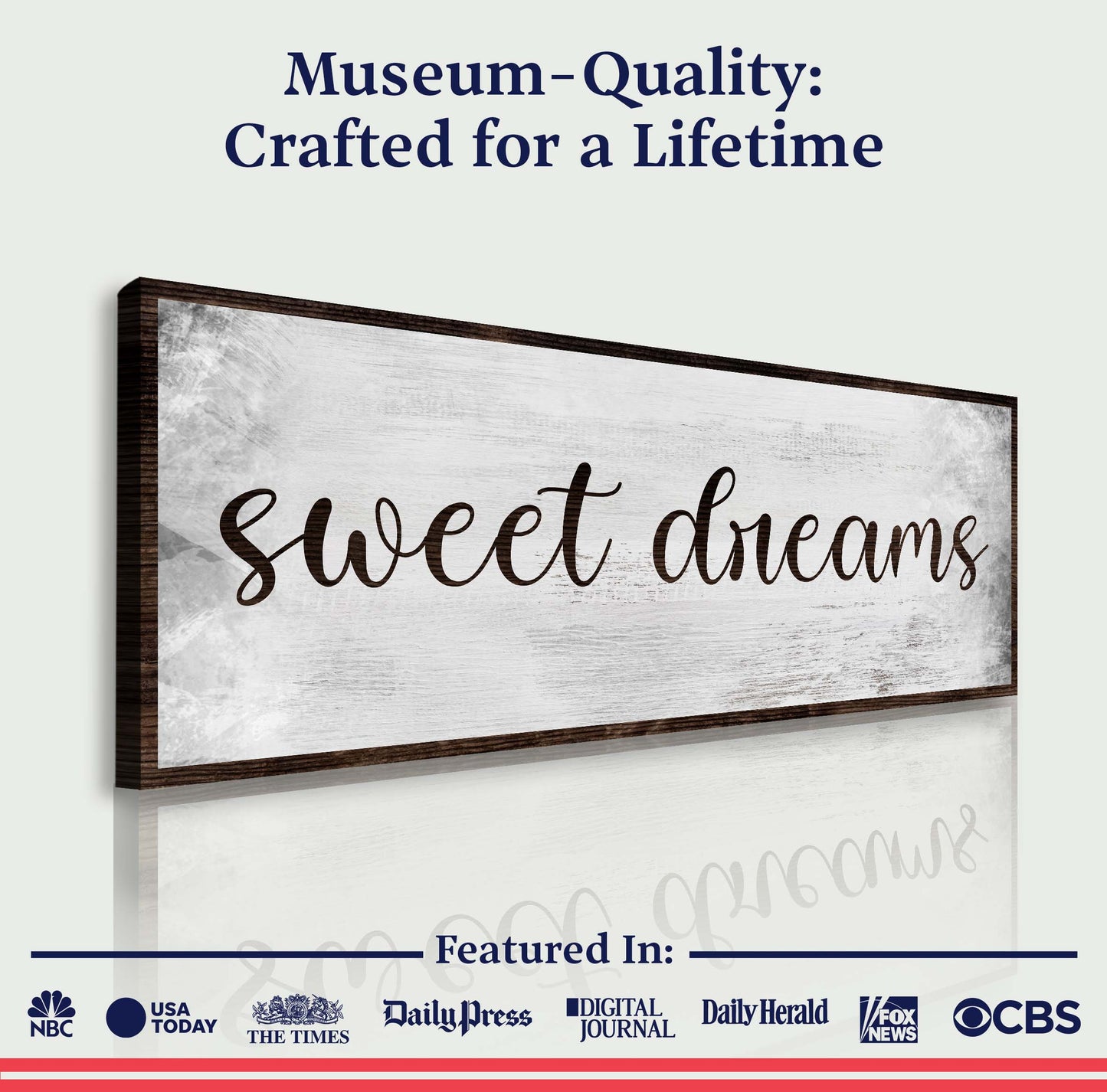 Sweet Dreams Bedroom Grunge Canvas Wall Art