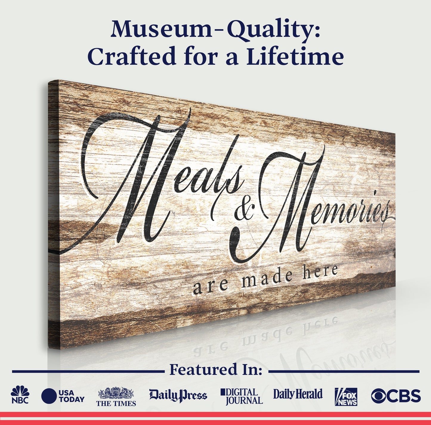 Meals and Memories Are Made Here Kitchen Canvas Wall Art