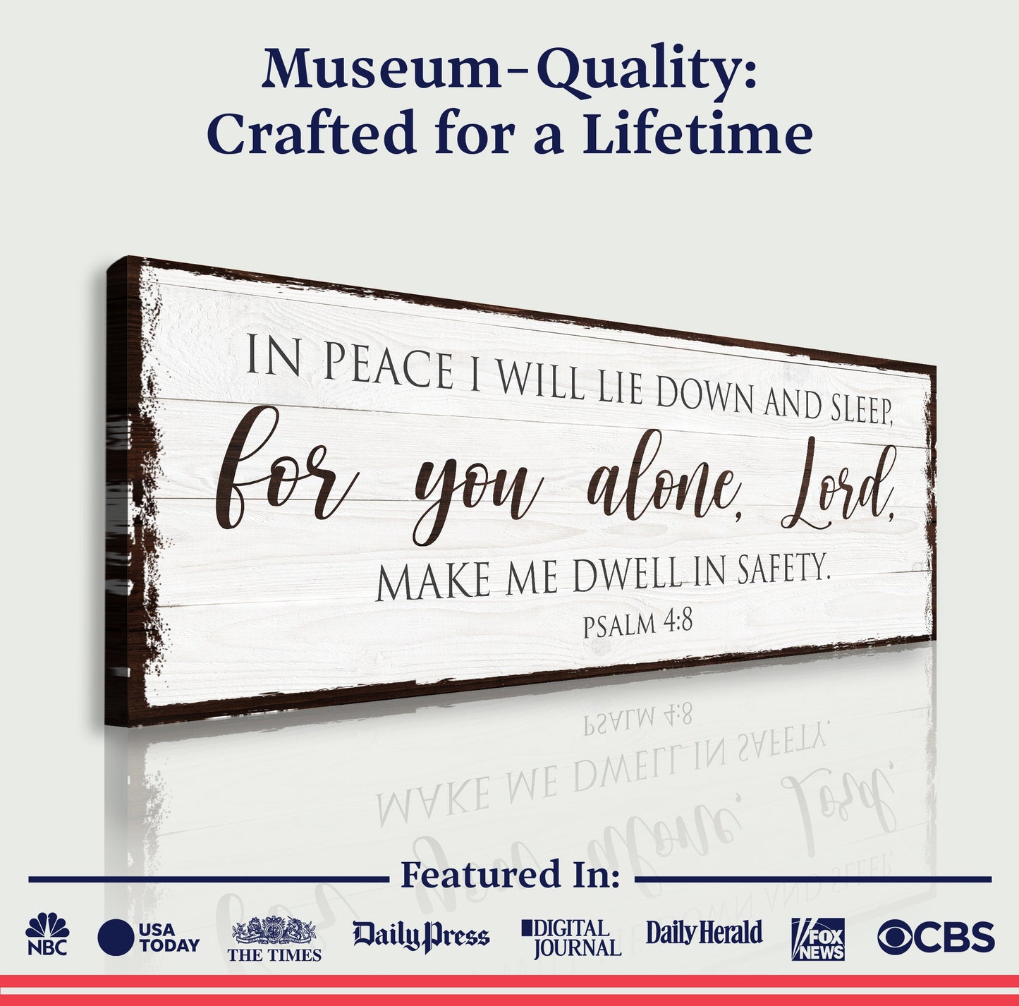 Psalm 4:8 In Peace I Will Lie Down Sleep Canvas