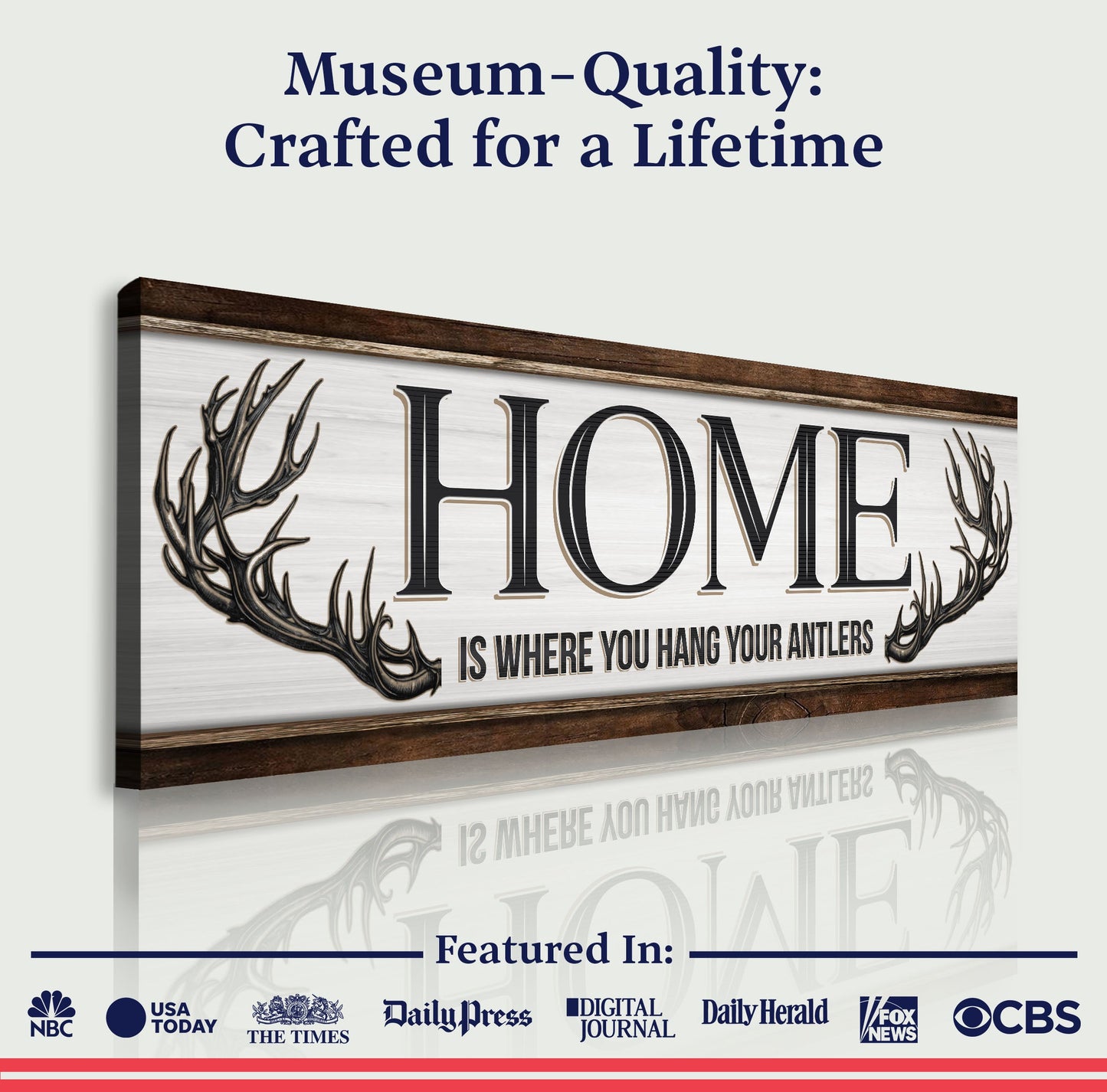 Home Is Where You Hang Your Antlers Canvas Wall Art