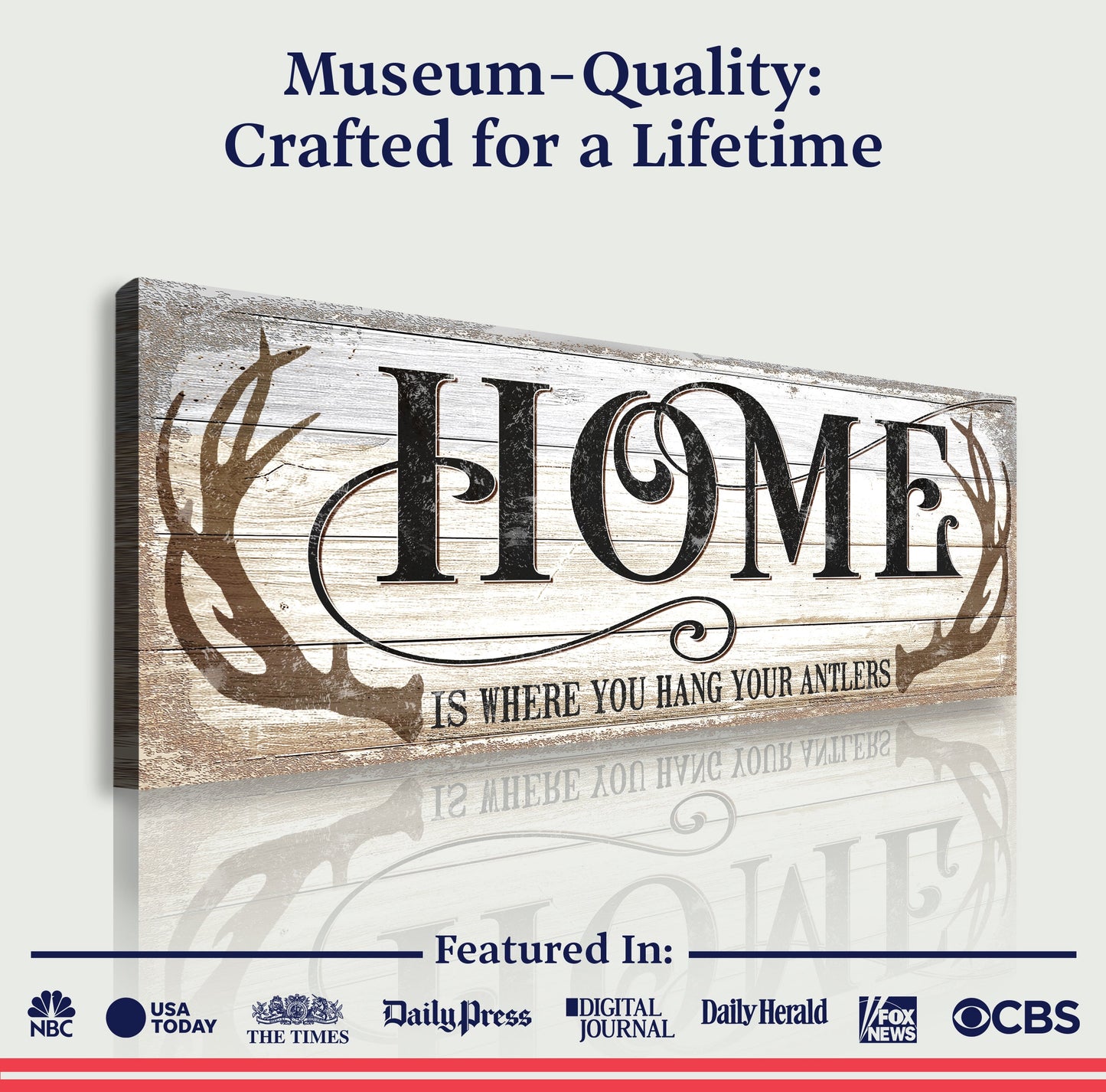 Home Is Where You Hang Your Antlers Canvas Wall Art