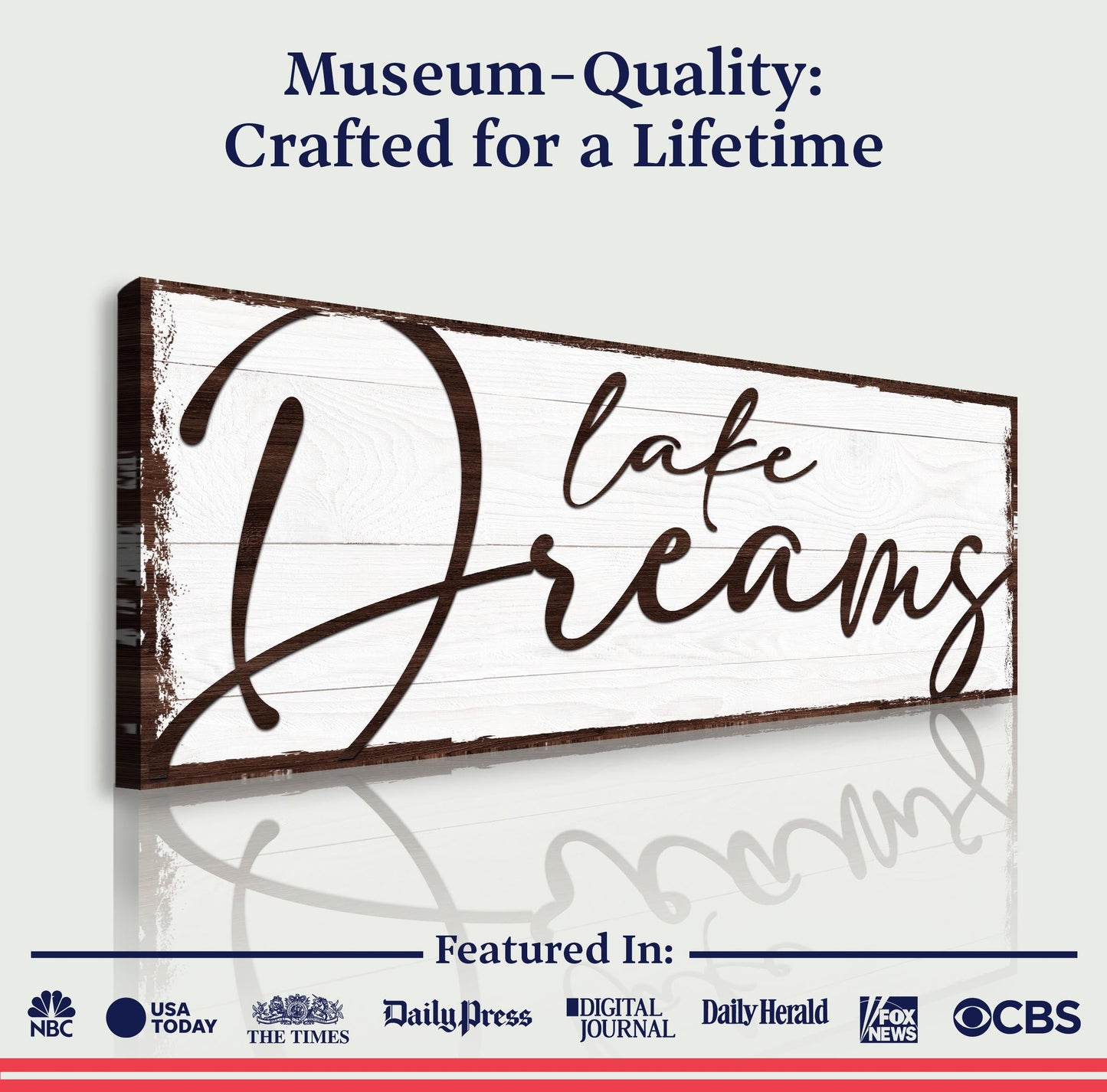 Lake Dreams Canvas Wall Art Sign