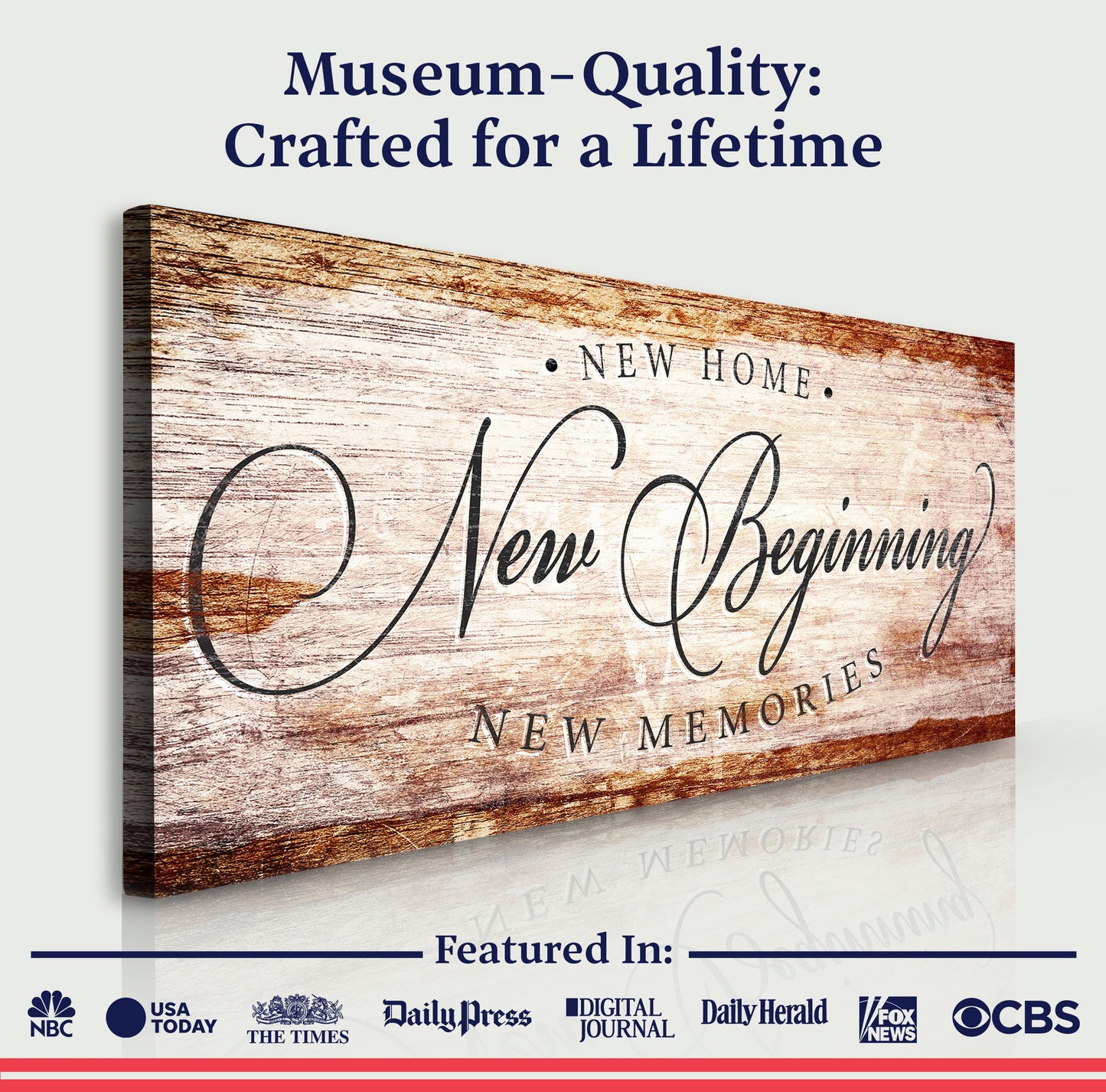 New Home New Beginning New Memories Canvas Wall Art