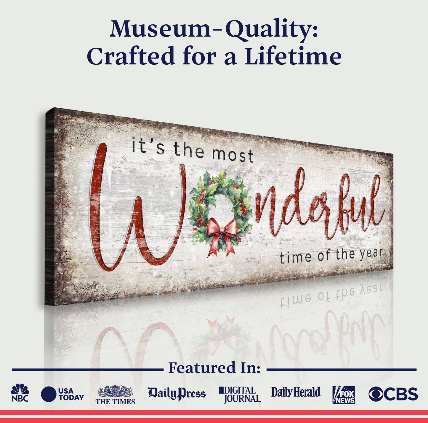 Festive Christmas Quote Canvas Wall Art Sign