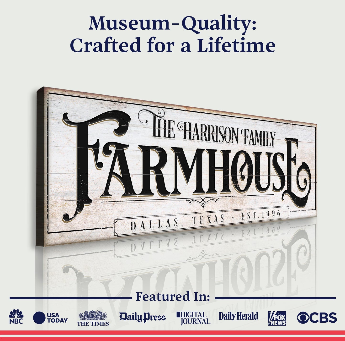 Vintage Rust Farmhouse Canvas Sign