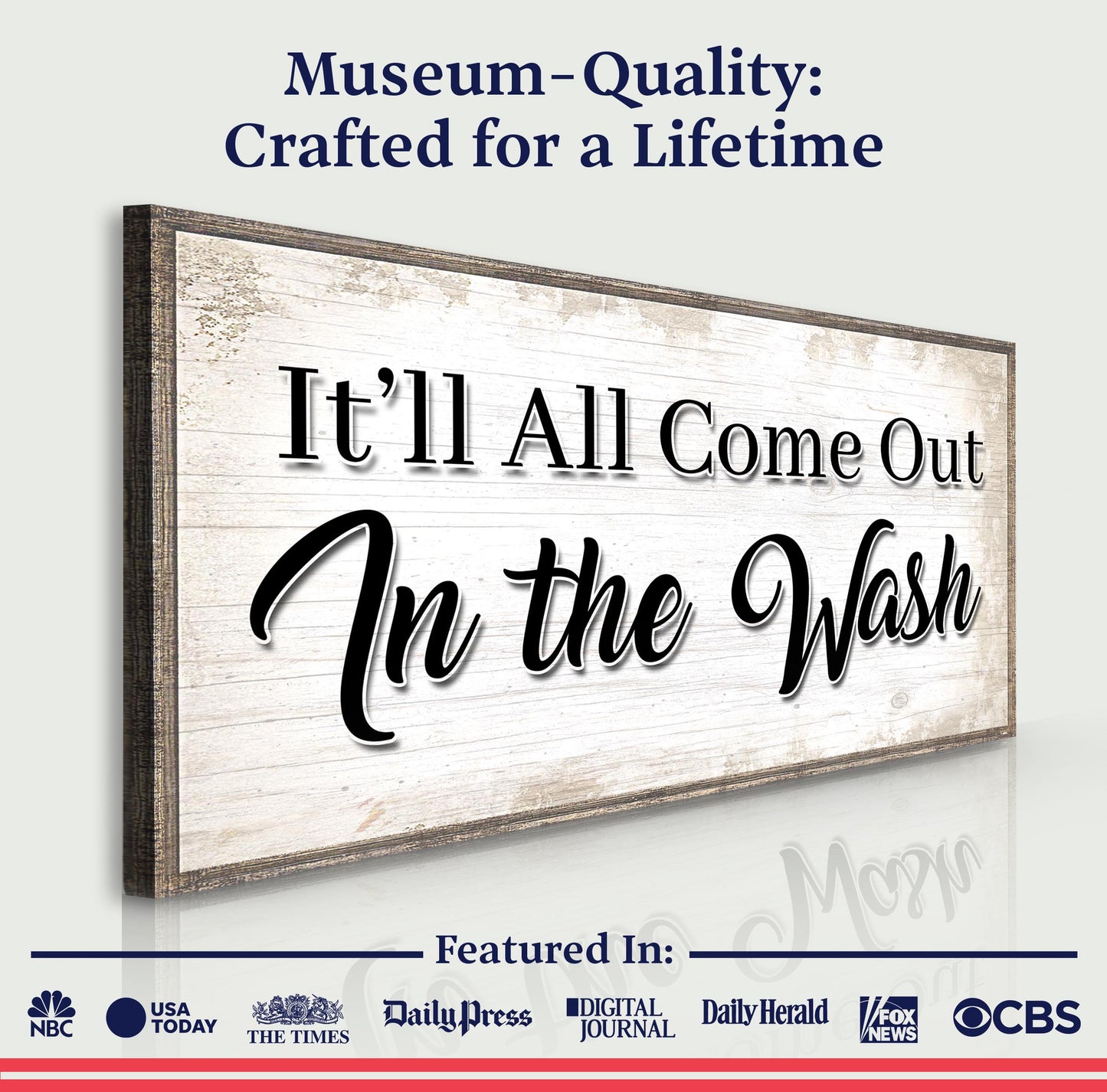 It'll All Come Out in the Wash Laundry Room Sign Canvas Art