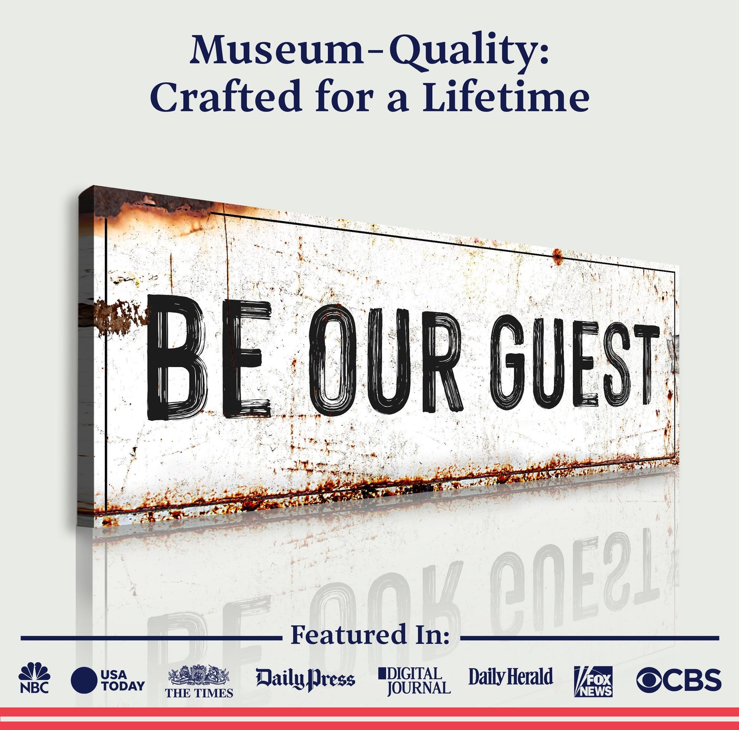 Be Our Guest Welcome Sign Canvas Wall Art II