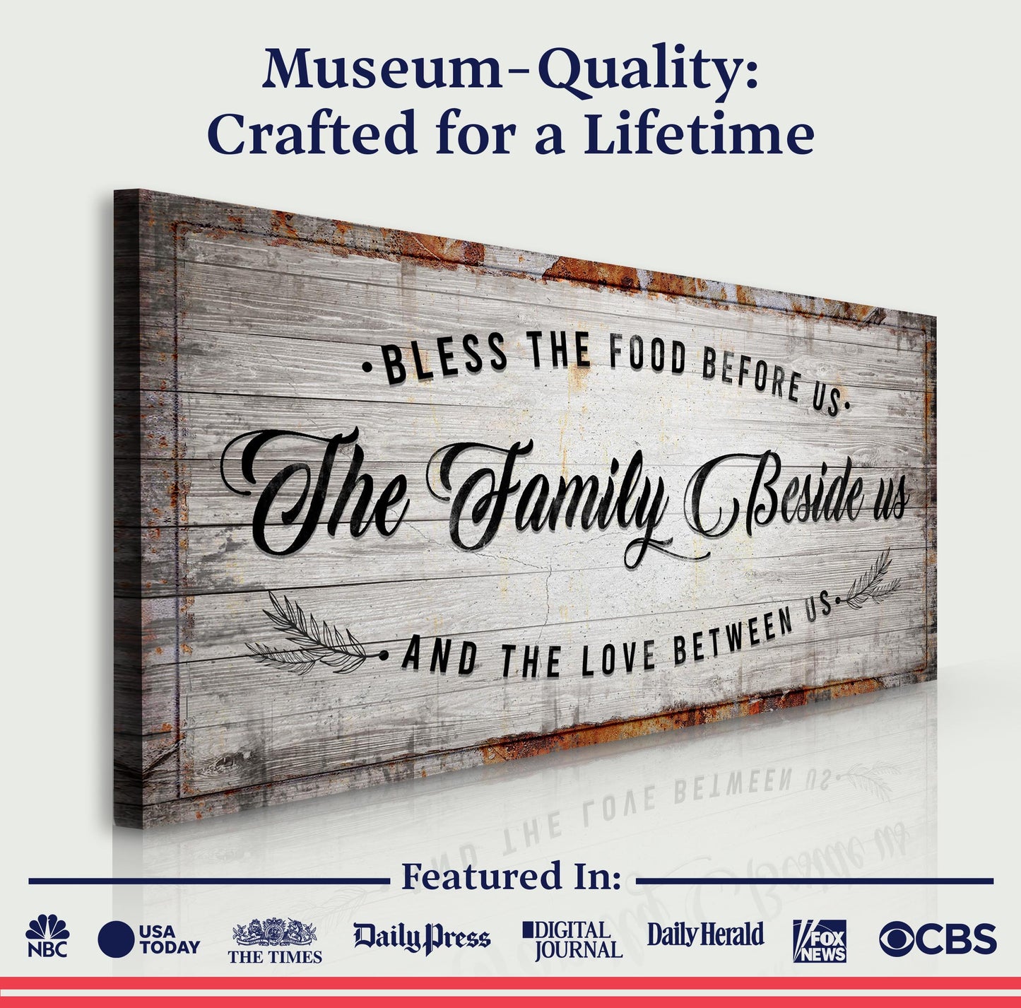 Bless the Food Before Us Kitchen Canvas Wall Art