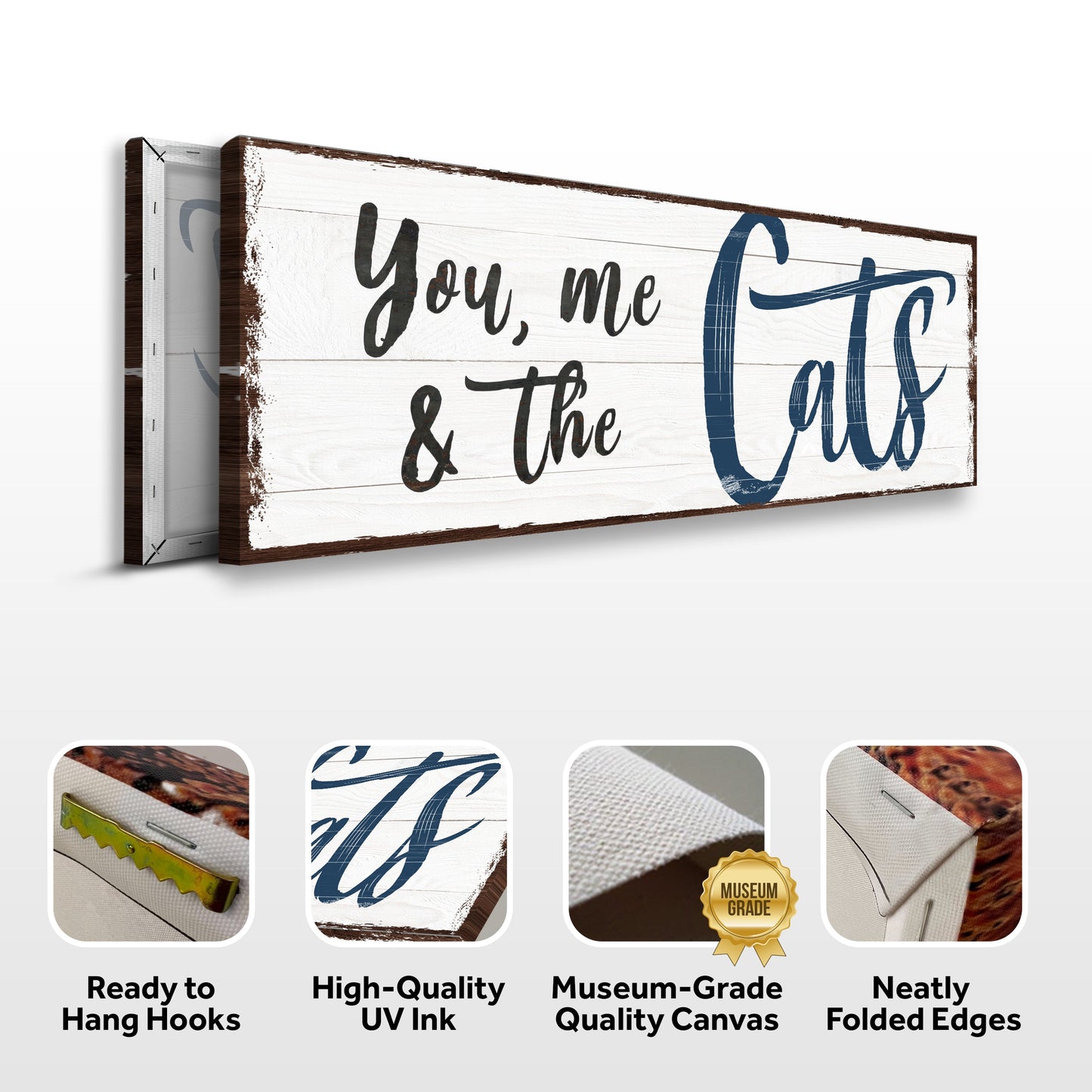 You Me and the Cats Canvas Wall Art