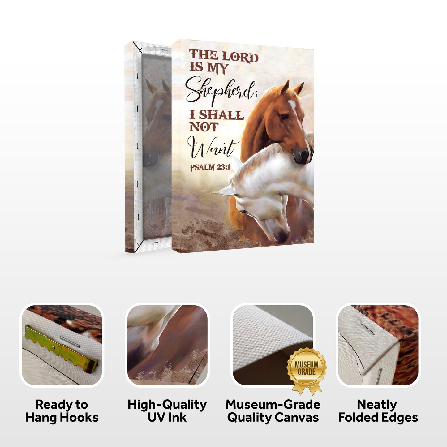 Lord Is My Shepherd Psalm 23 Faith Canvas Wall Art IV