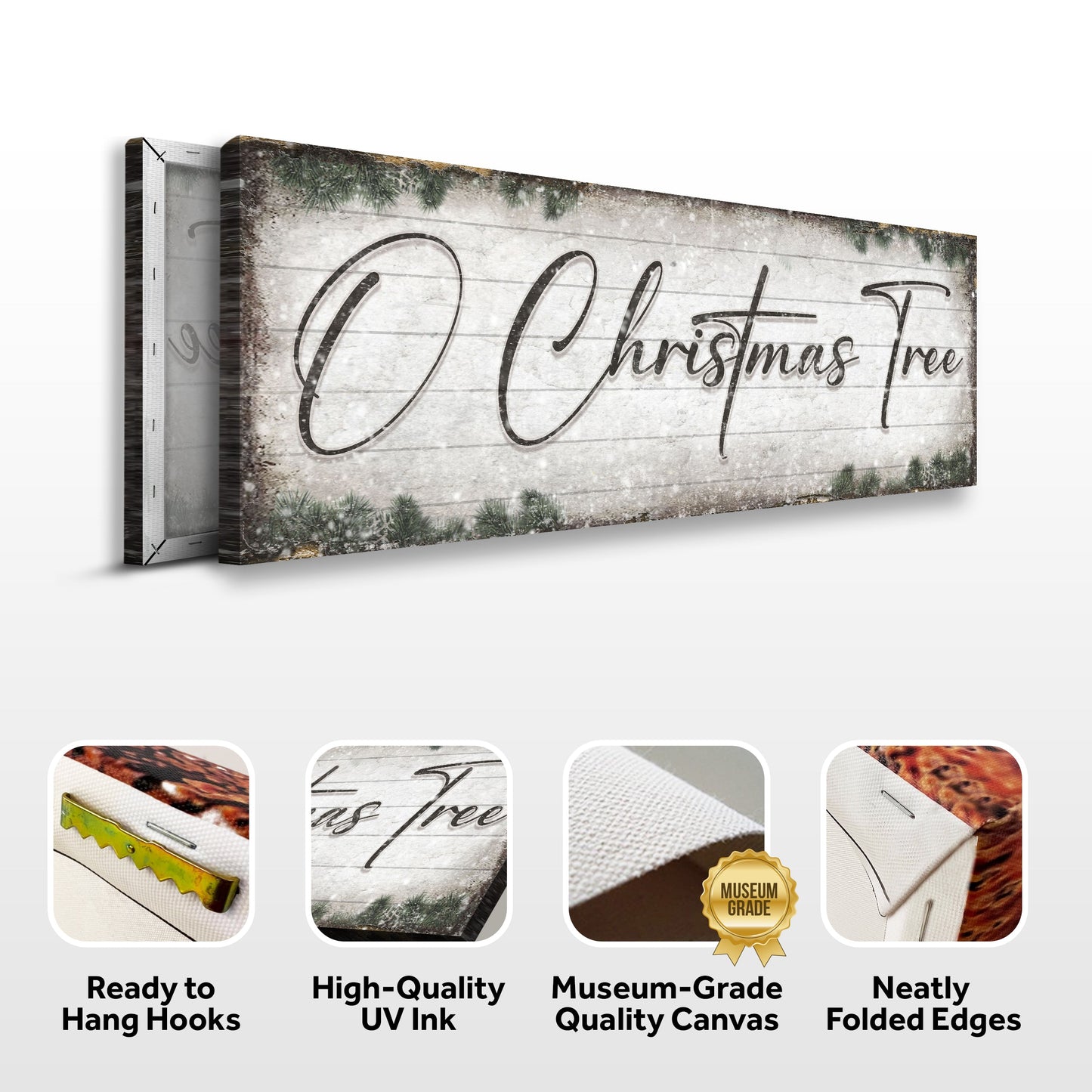 O Christmas Tree Wood-Look Christmas Canvas Sign