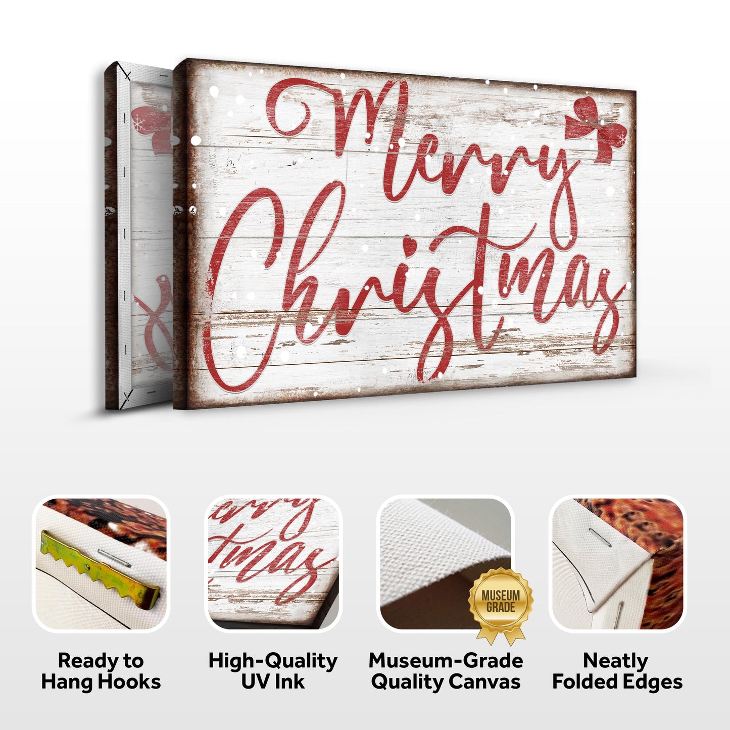 Merry Christmas Canvas Wall Art Sign