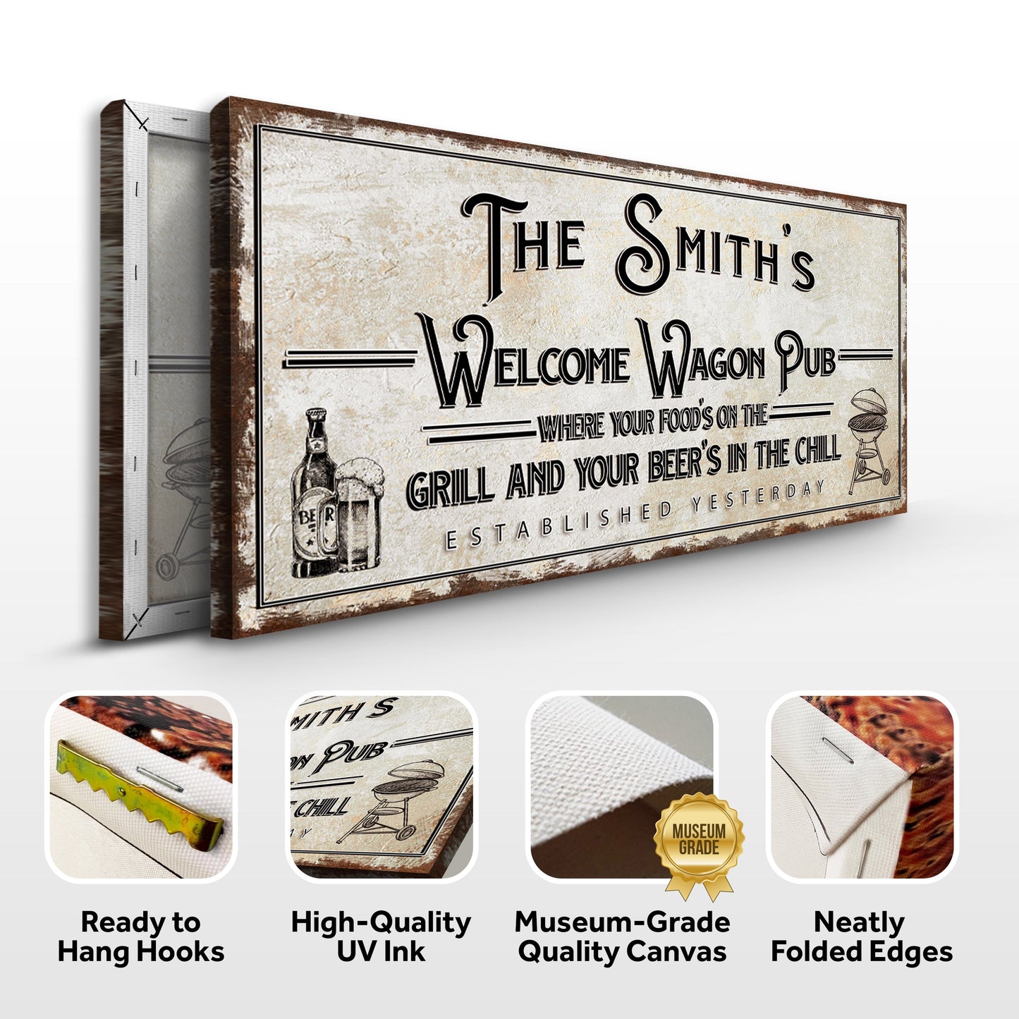 Welcome Wagon Pub Your Beer's In The Chill Canvas Sign