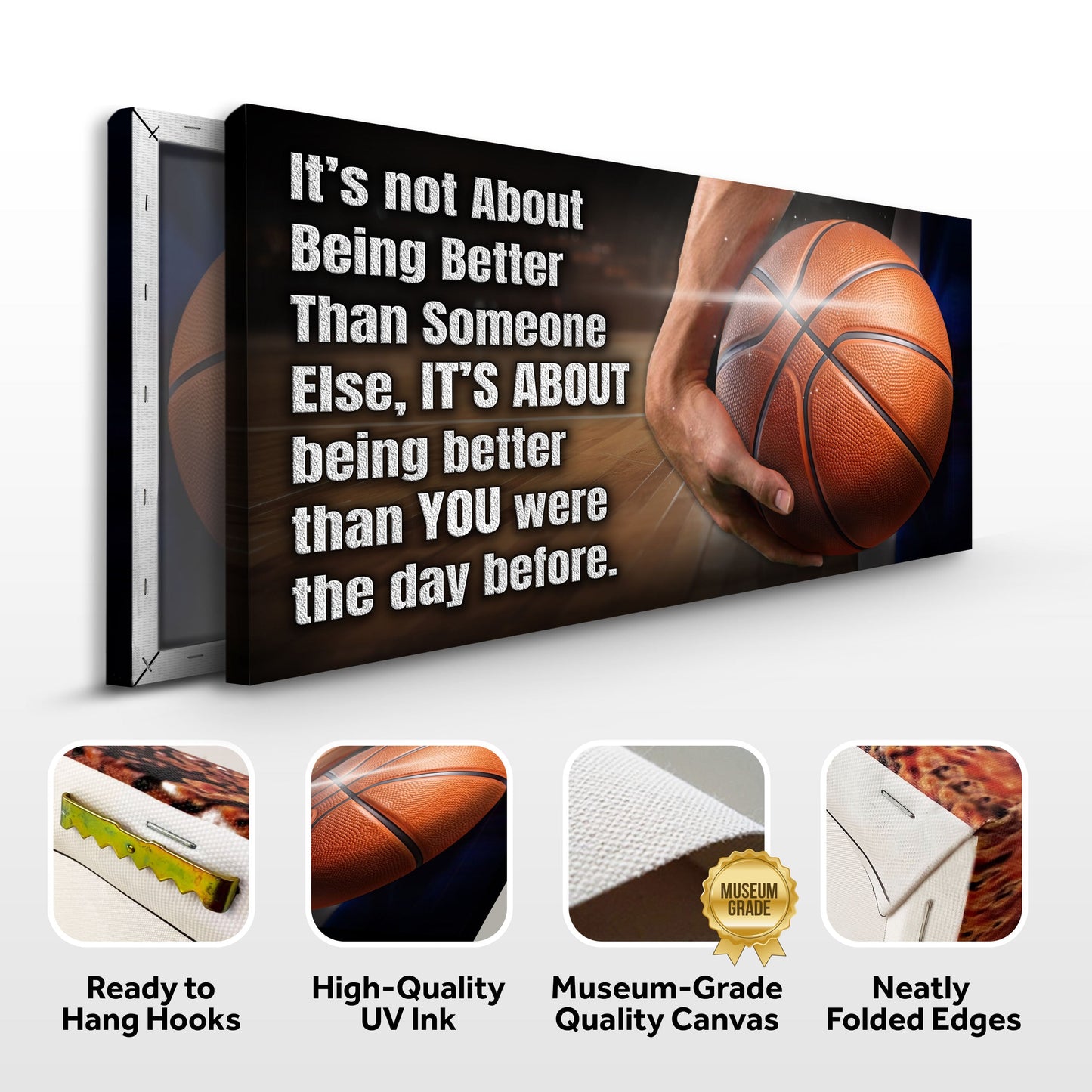 Athlete Motivational Quote Canvas Art for Home Gym