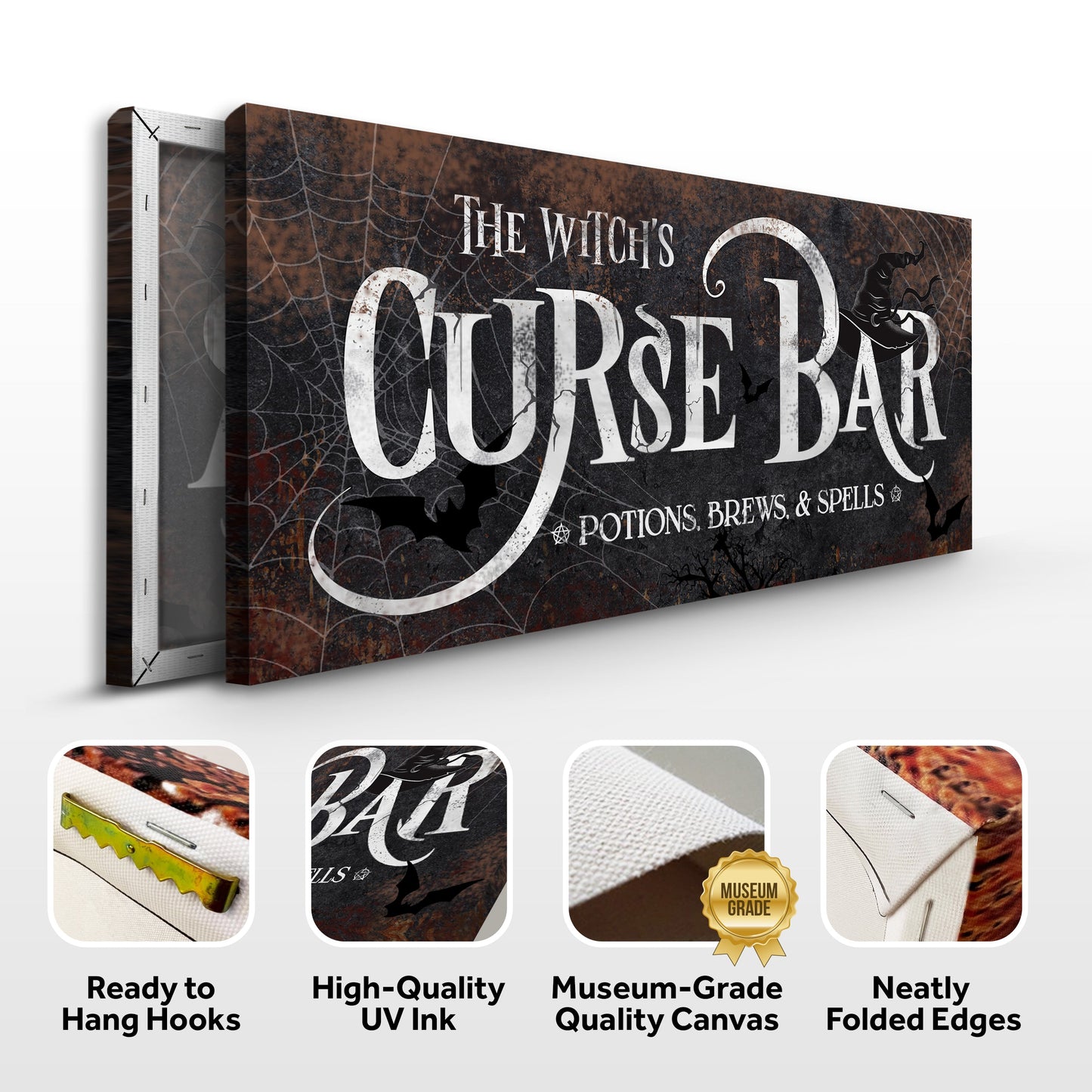 Witch's Curse Bar Halloween Canvas Wall Art III