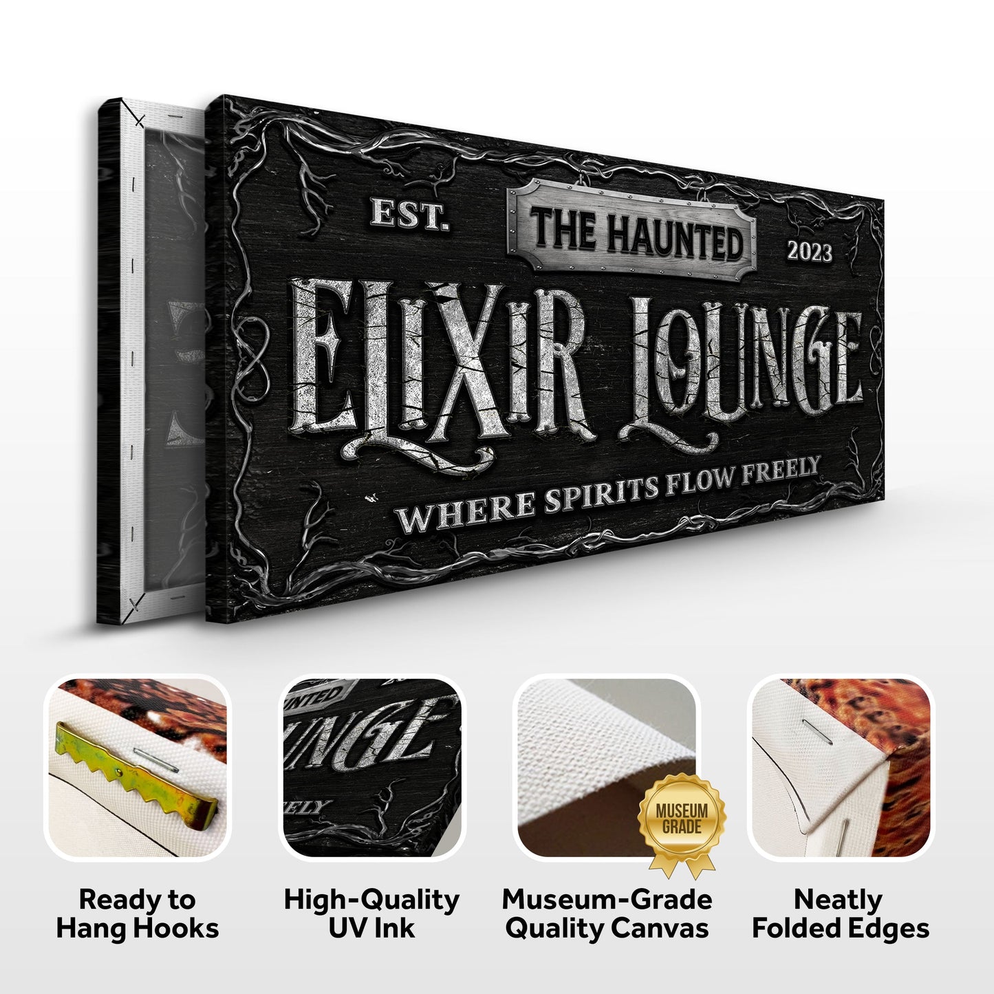 Haunted Elixir Lounge Halloween Canvas Wall Art