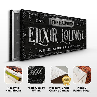 Haunted Elixir Lounge Halloween Canvas Wall Art