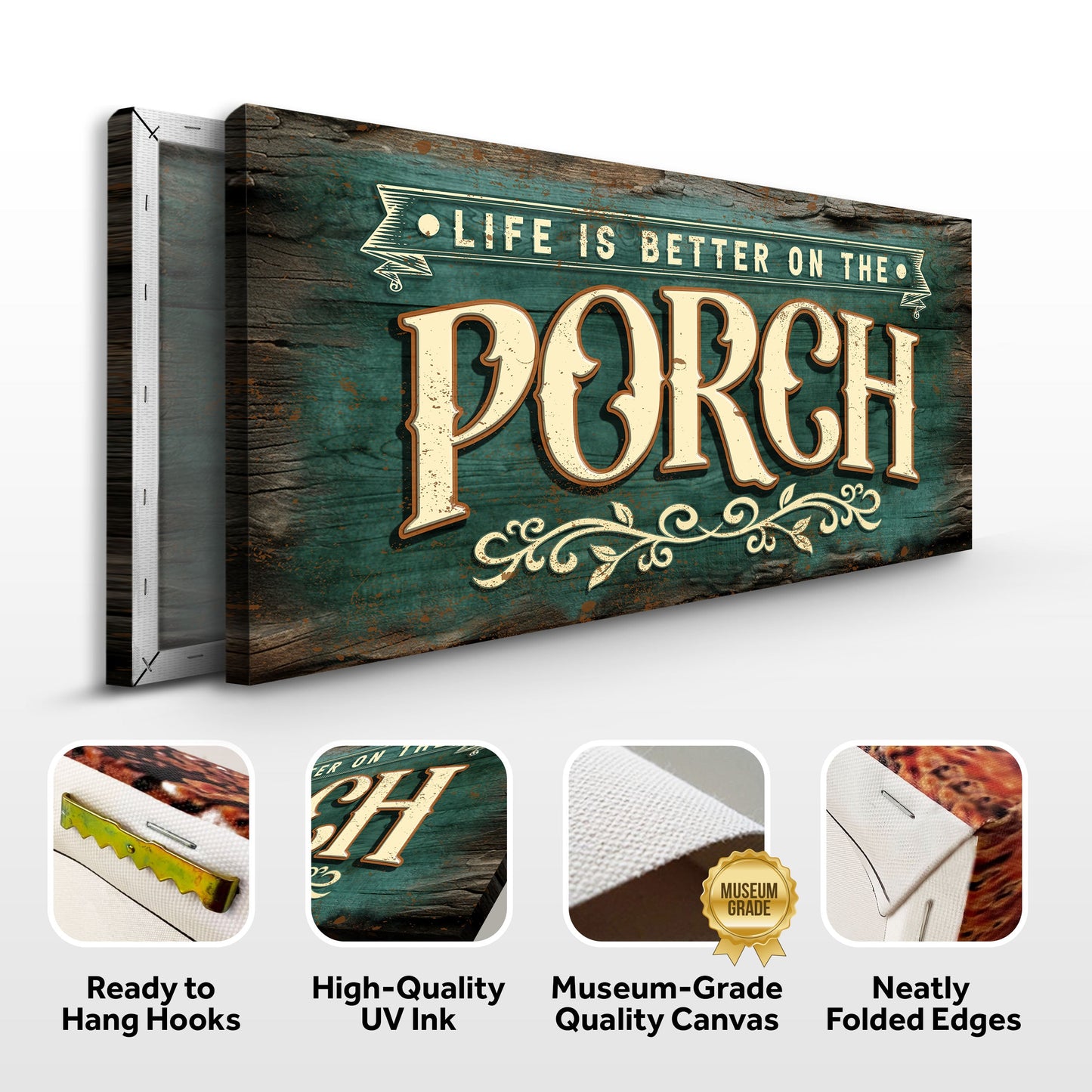 Life Is Better on the Porch Canvas Sign Art