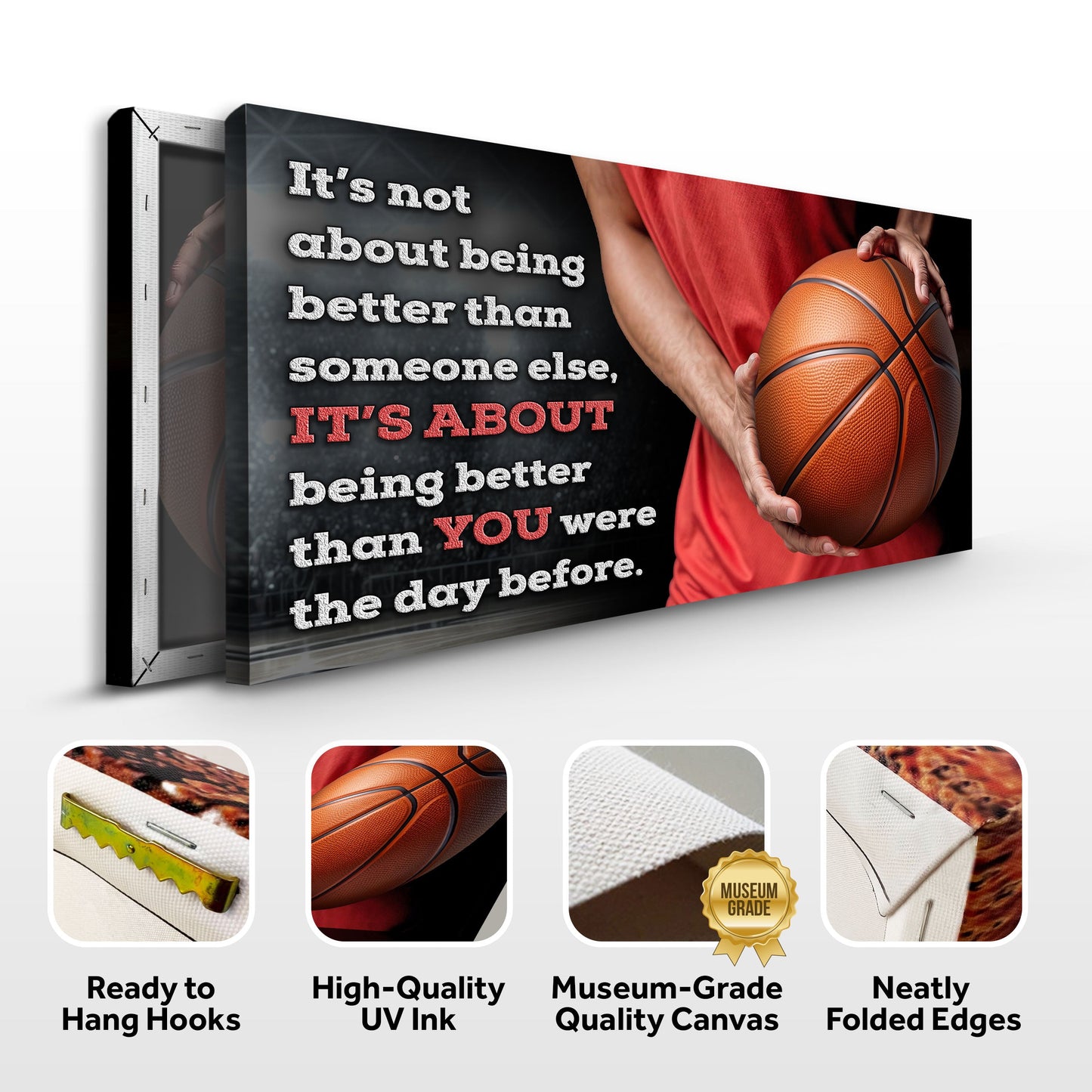 Competitive Mindset Sports Quote Canvas Wall Art
