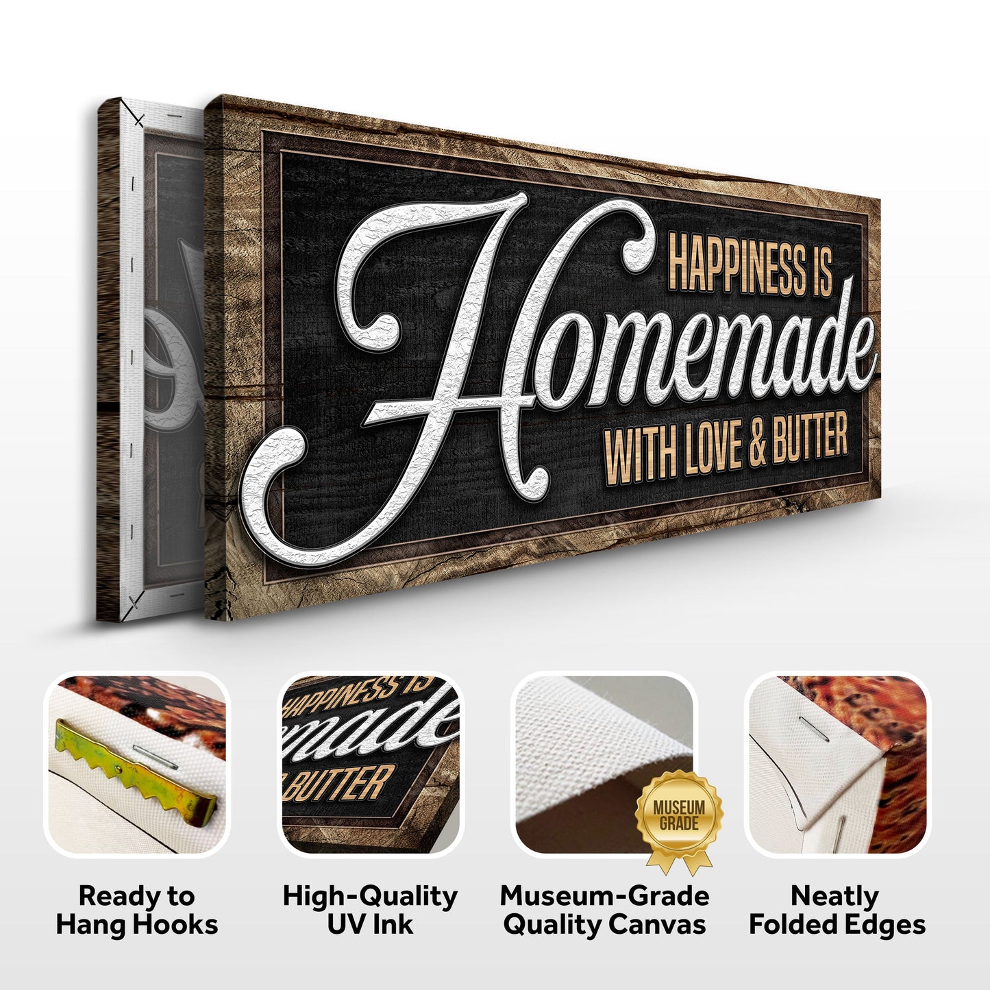 Happiness Is Homemade Kitchen Canvas Wall Art II