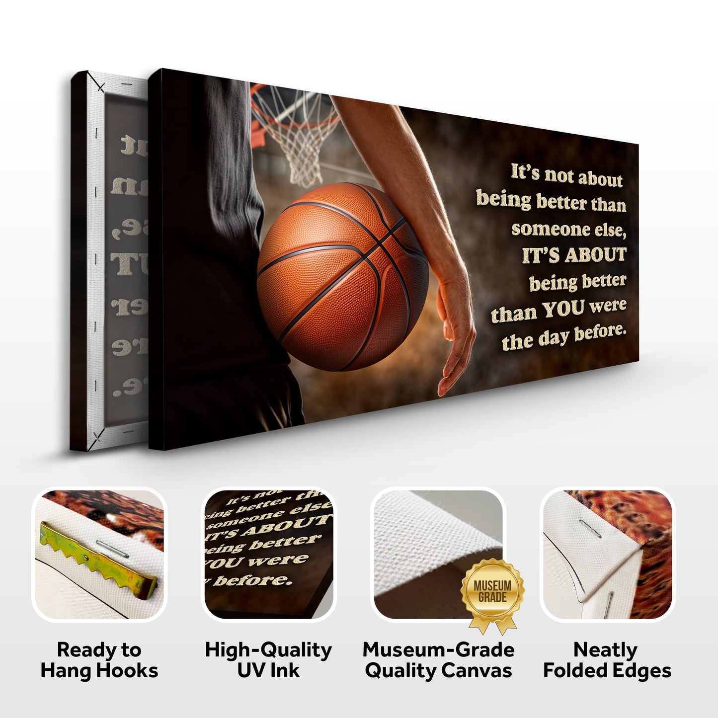 Motivational Sports Quote Canvas Wall Art for Athletes