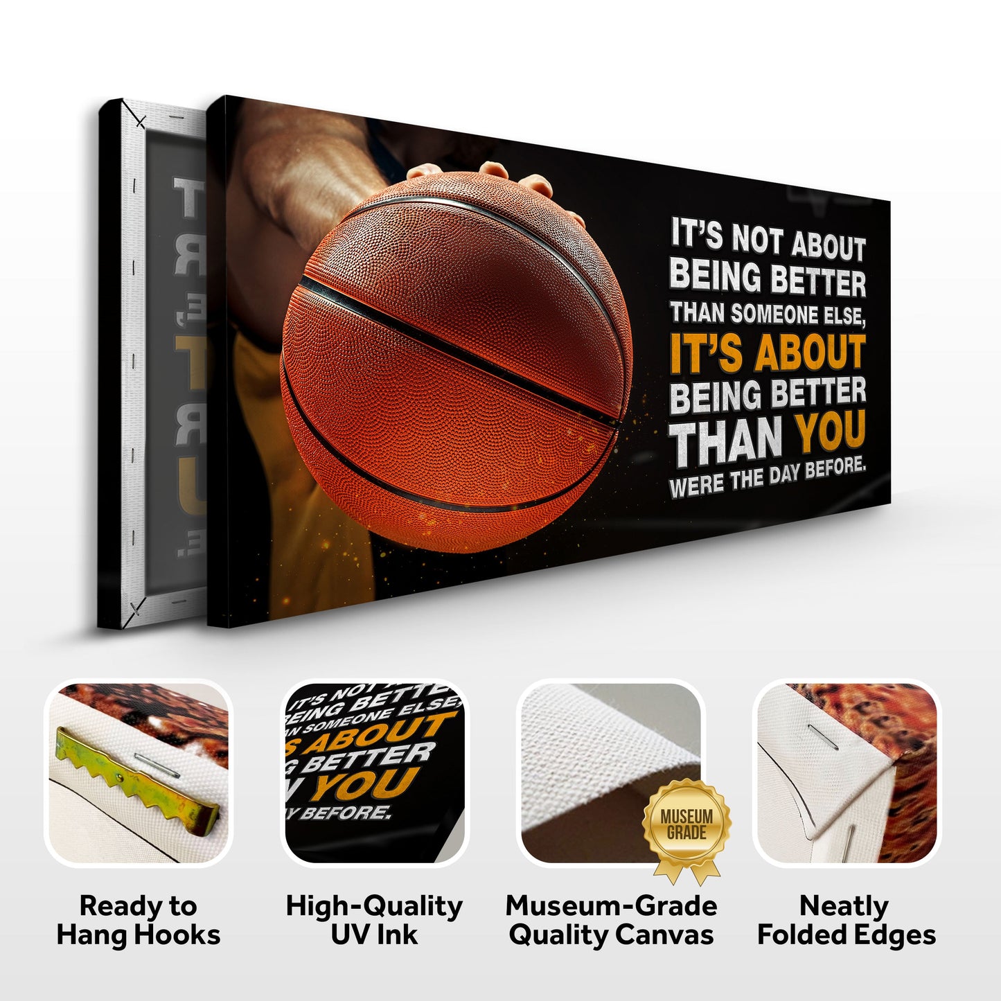 Sports Motivational Quote Canvas Wall Art for Gym