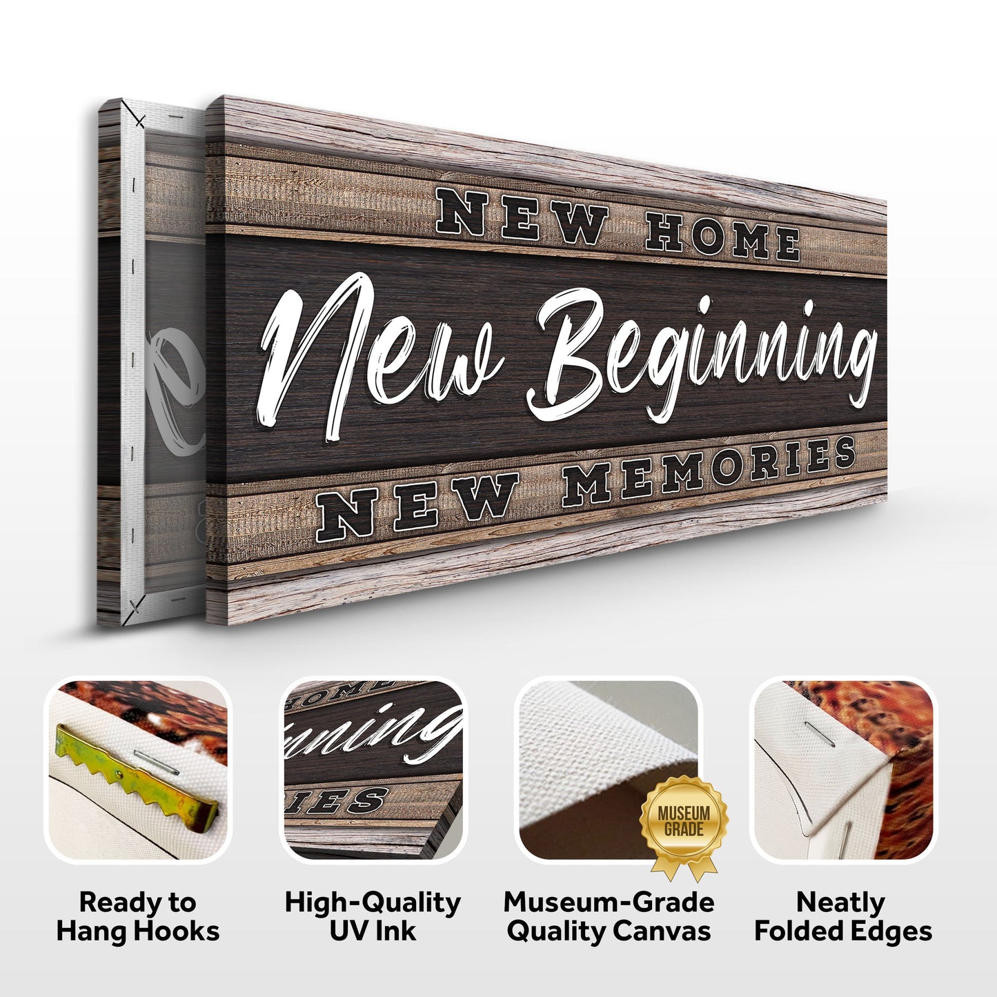 New Home New Beginning Canvas Wall Sign