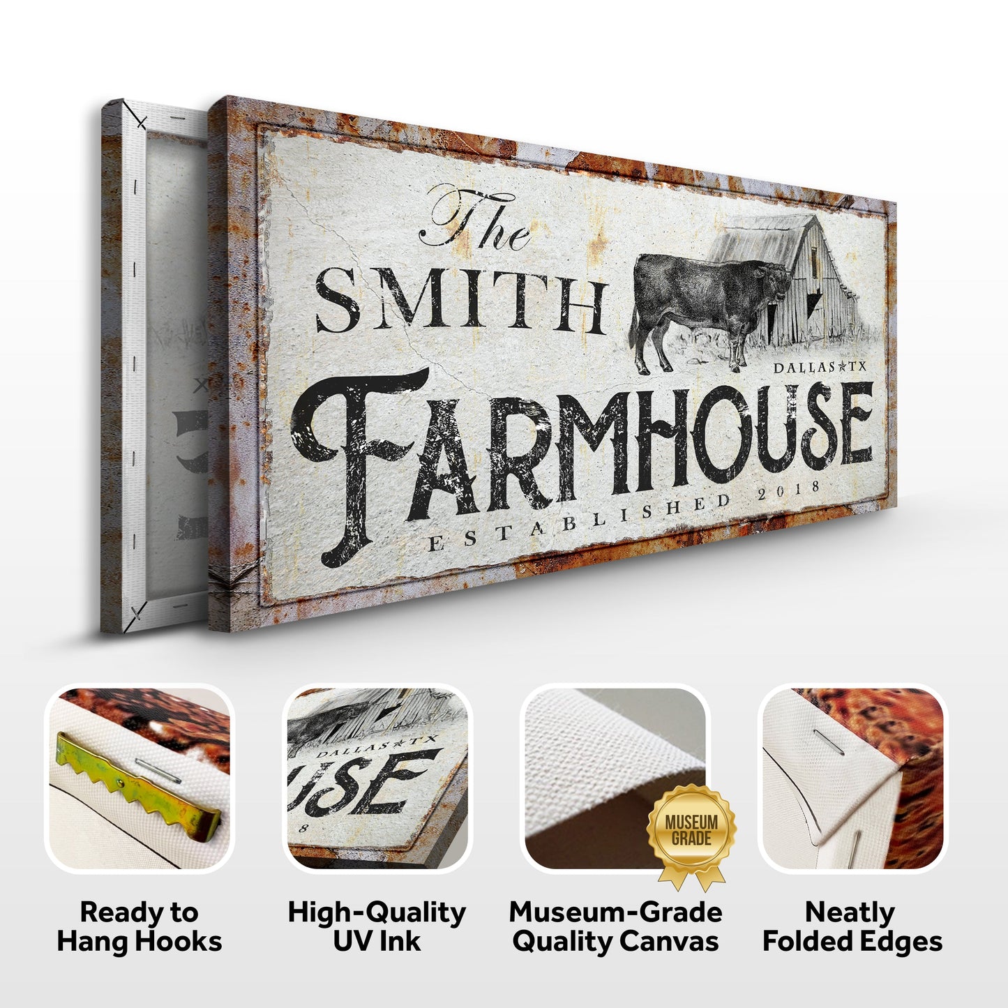 Rustic Farmhouse Canvas Sign X