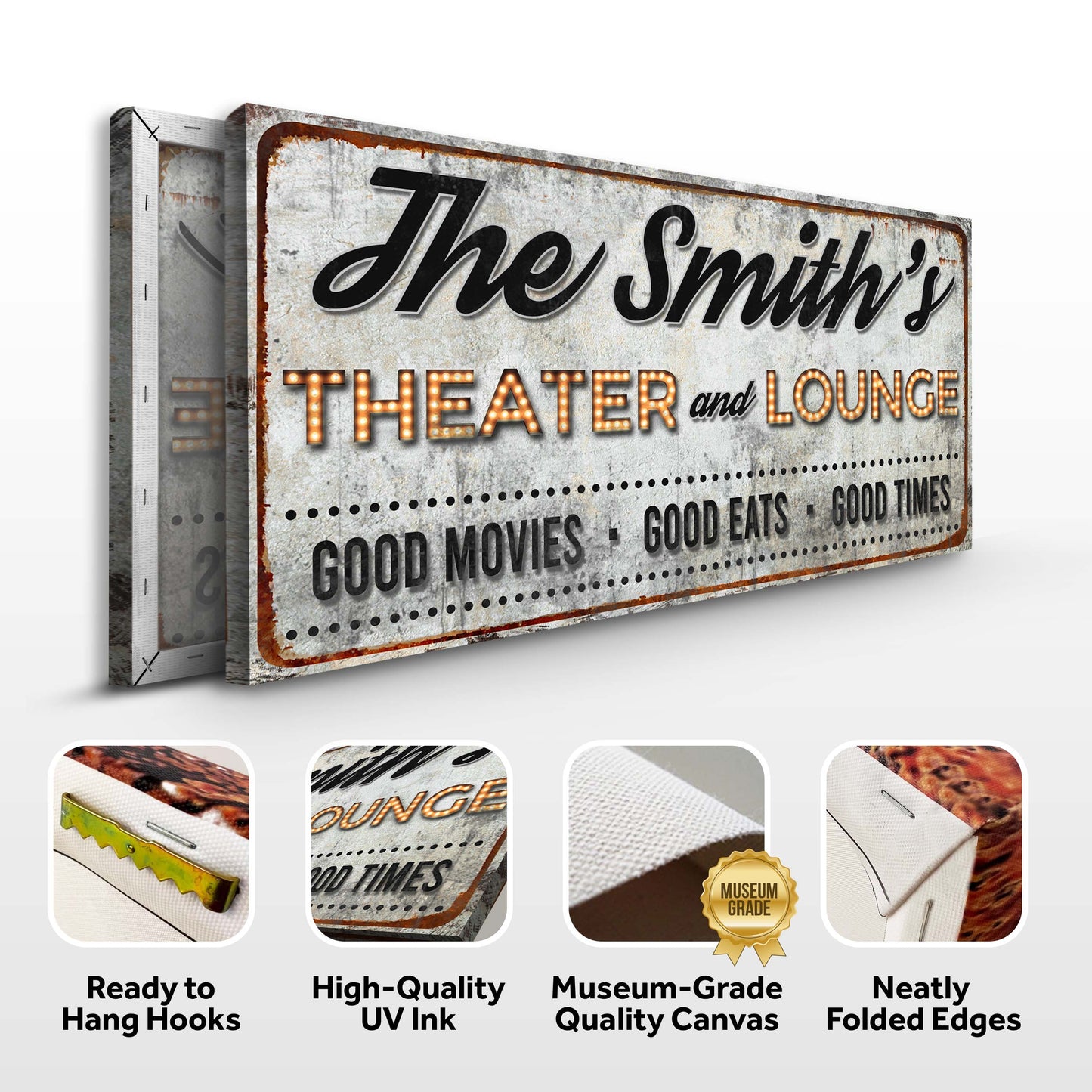 Family Theater And Lounge Canvas Sign IV