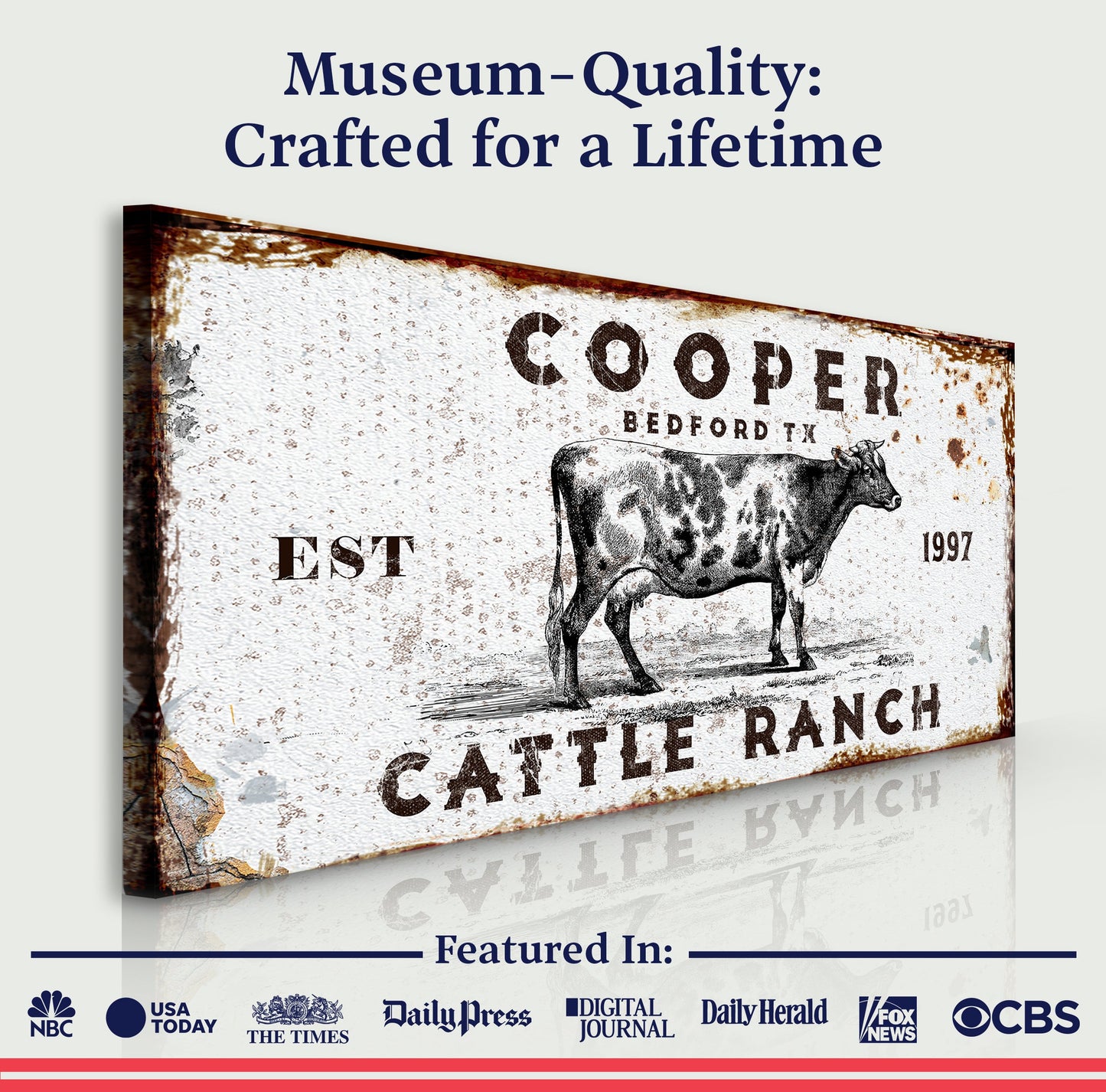 Cattle Ranch Farmhouse Canvas Sign III
