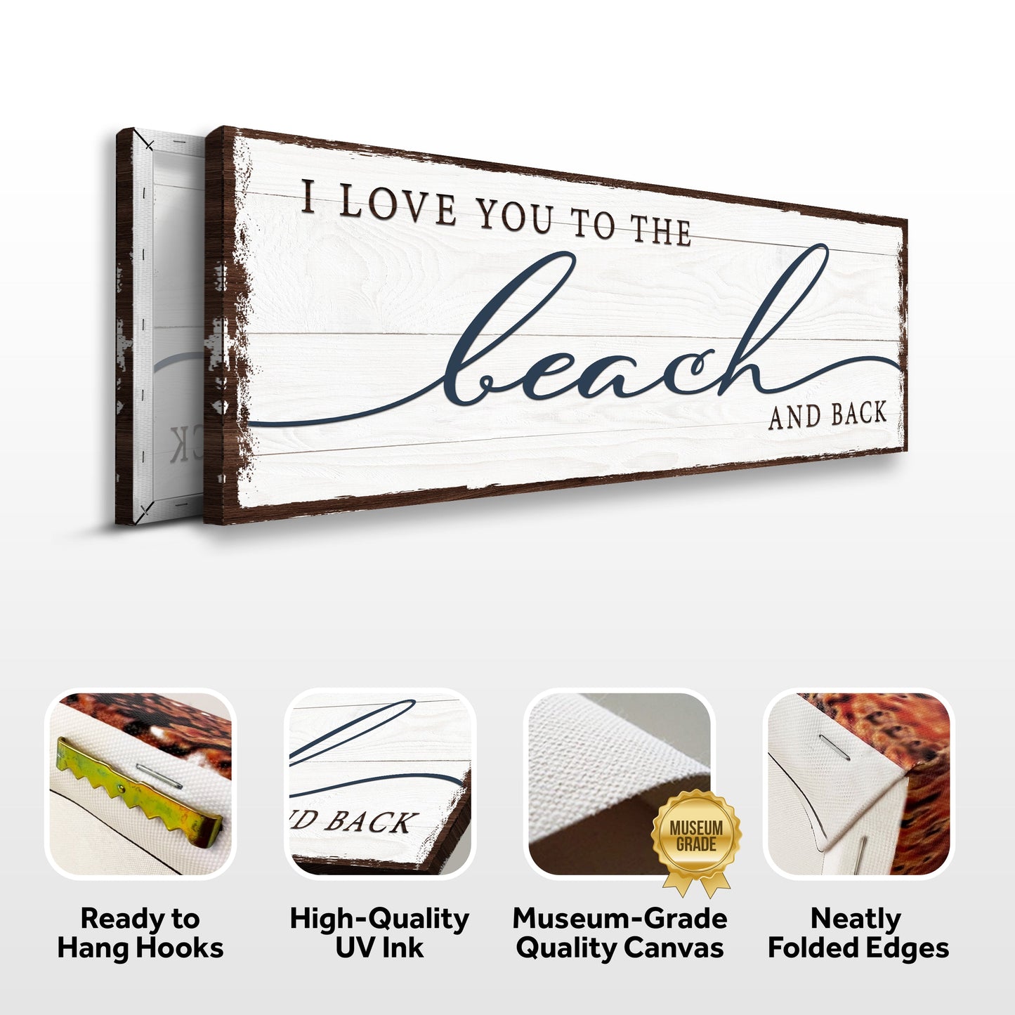 Love You to the Beach and Back Canvas Sign