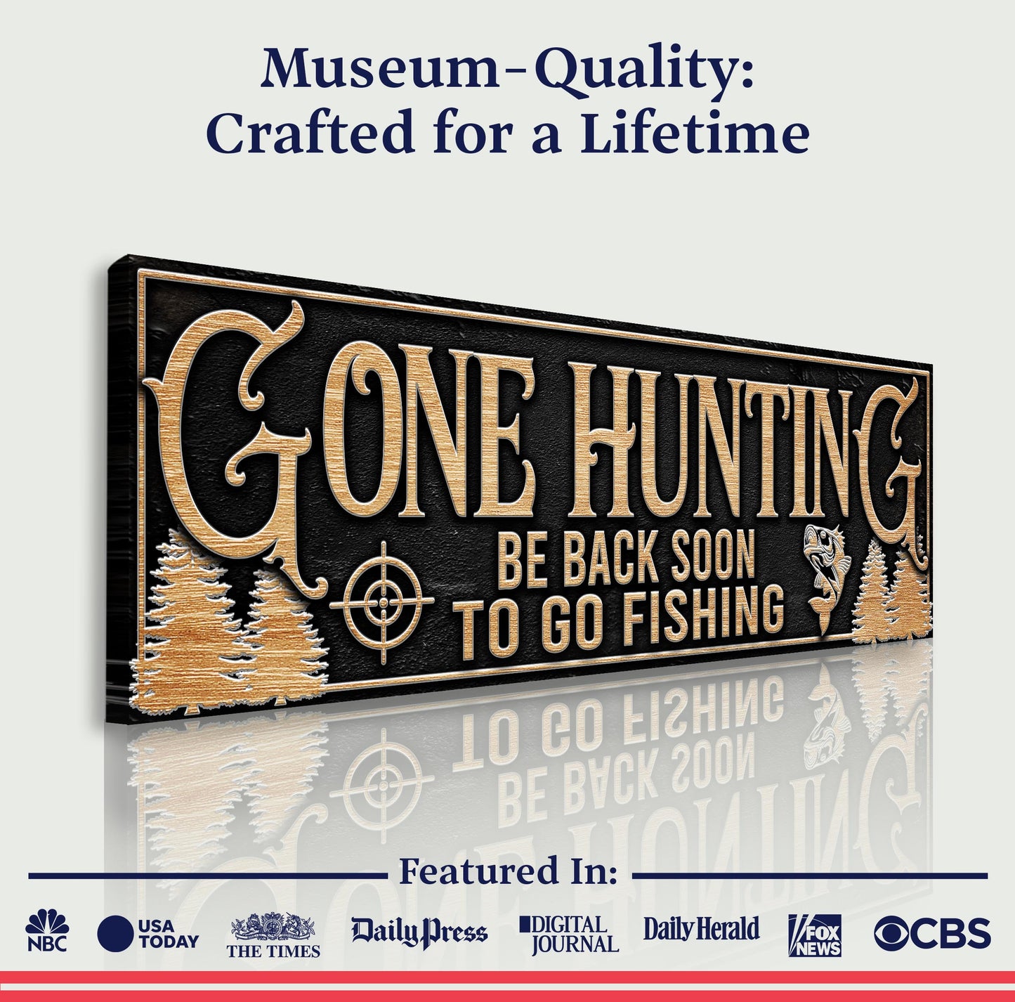 Gone Hunting Canvas Wall Art - Outdoor Sign Print