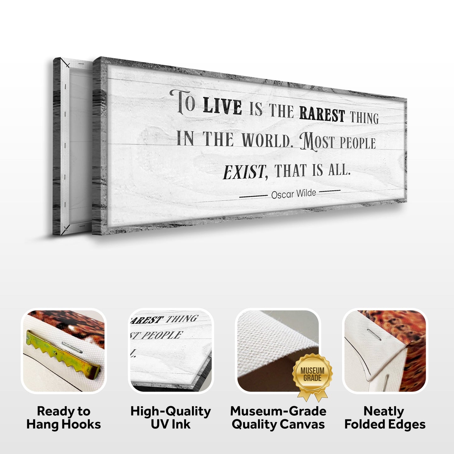 To Live Is the Rarest Thing Farmhouse Canvas Sign