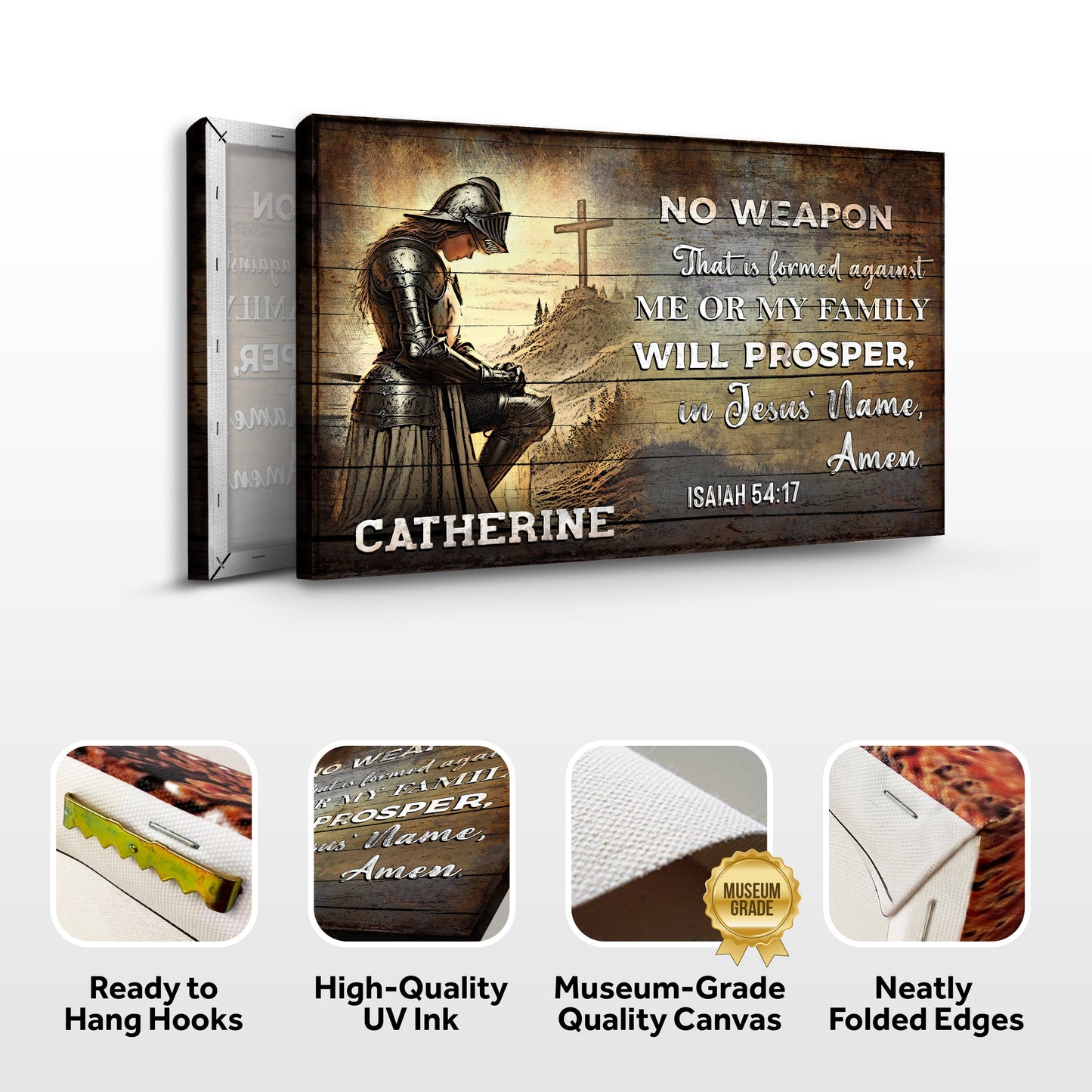 Isaiah 54:17 No Weapon Shall Prosper Scripture Canvas