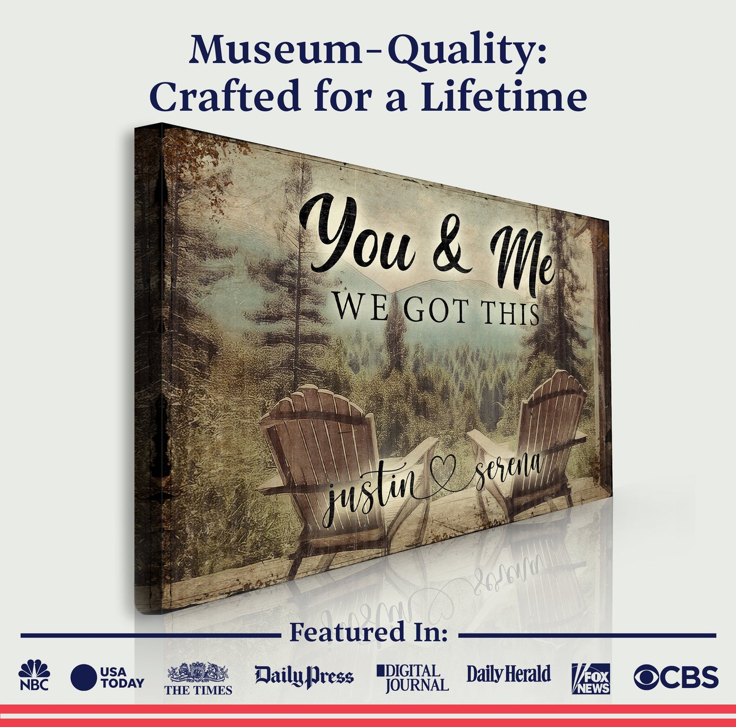 Cabin Forest Couple Canvas Wall Art