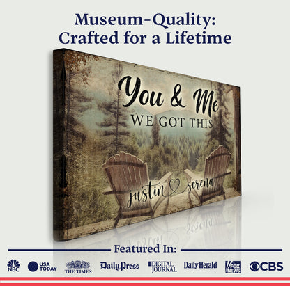 Cabin Forest Couple Canvas Wall Art