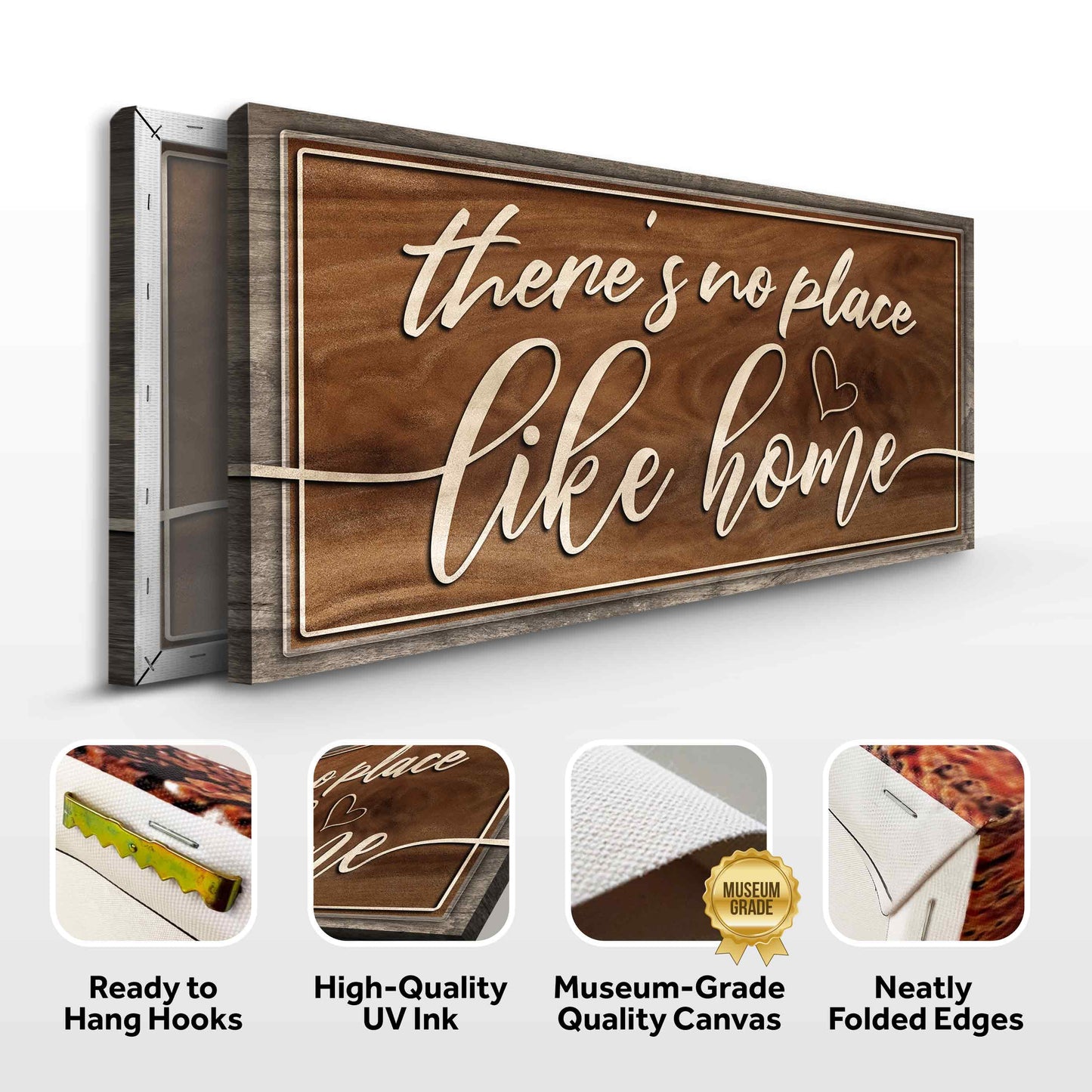 There's No Place Like Home Canvas Wall Art Sign