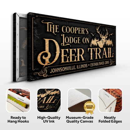 Hunting Lodge Sign Canvas Wall Art