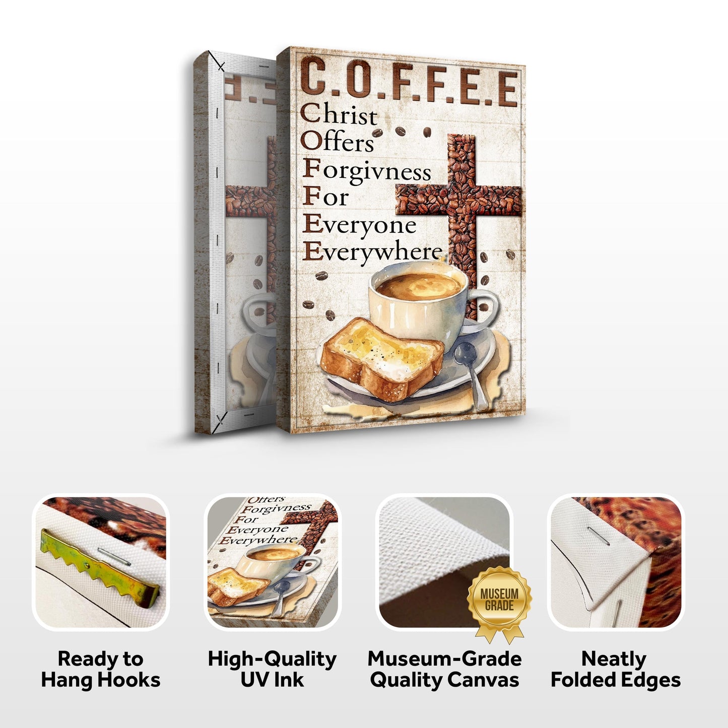 Christ and Coffee IV Faith Sign Canvas Wall Art