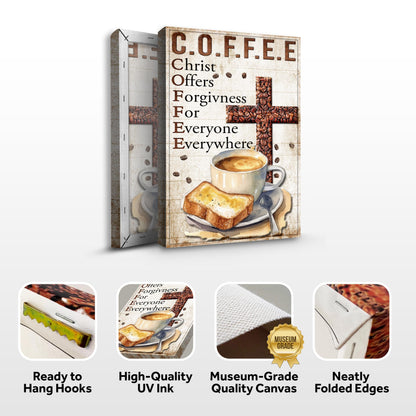 Christ and Coffee IV Faith Sign Canvas Wall Art