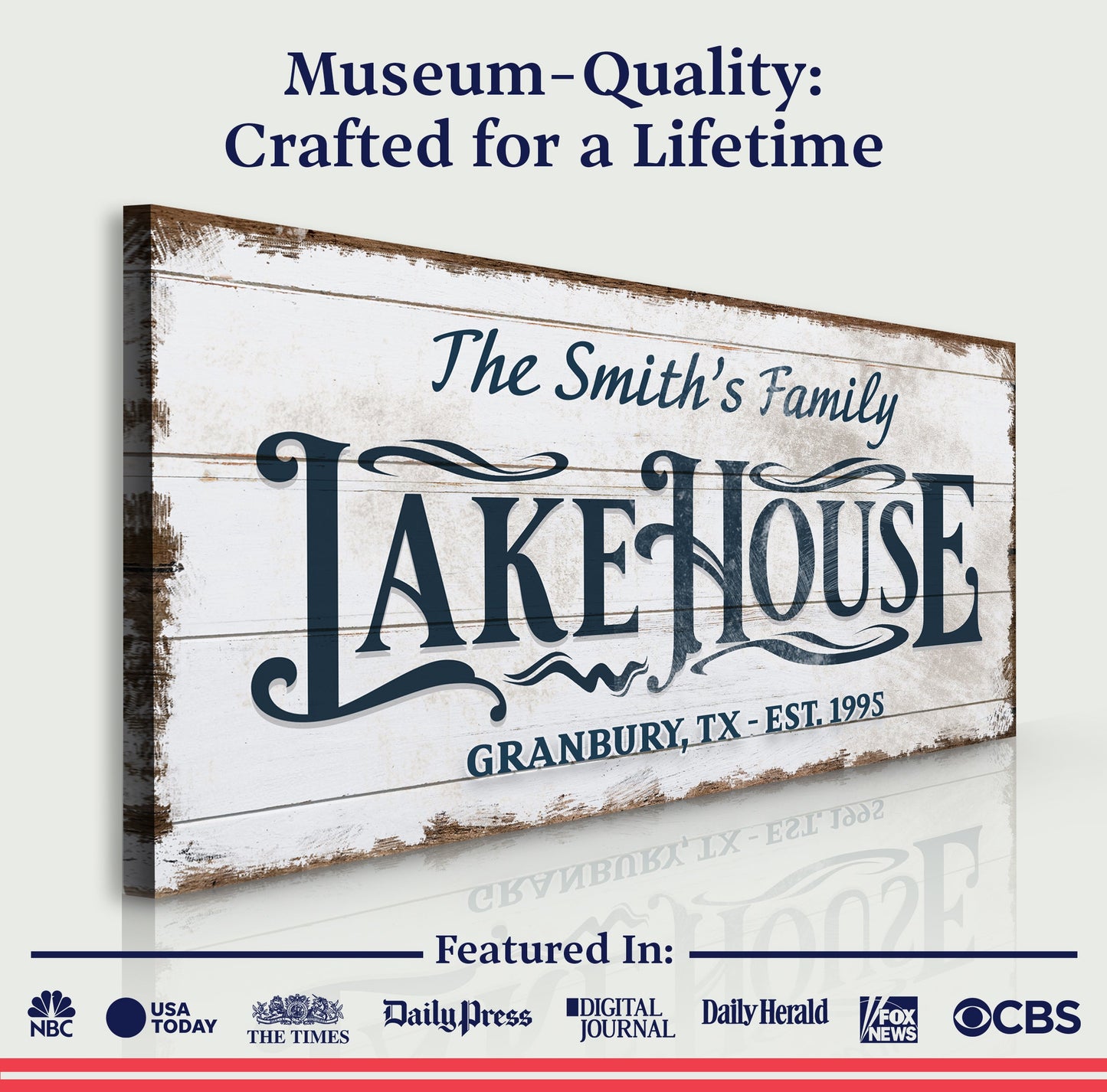 Lake House Wall Art Canvas Sign