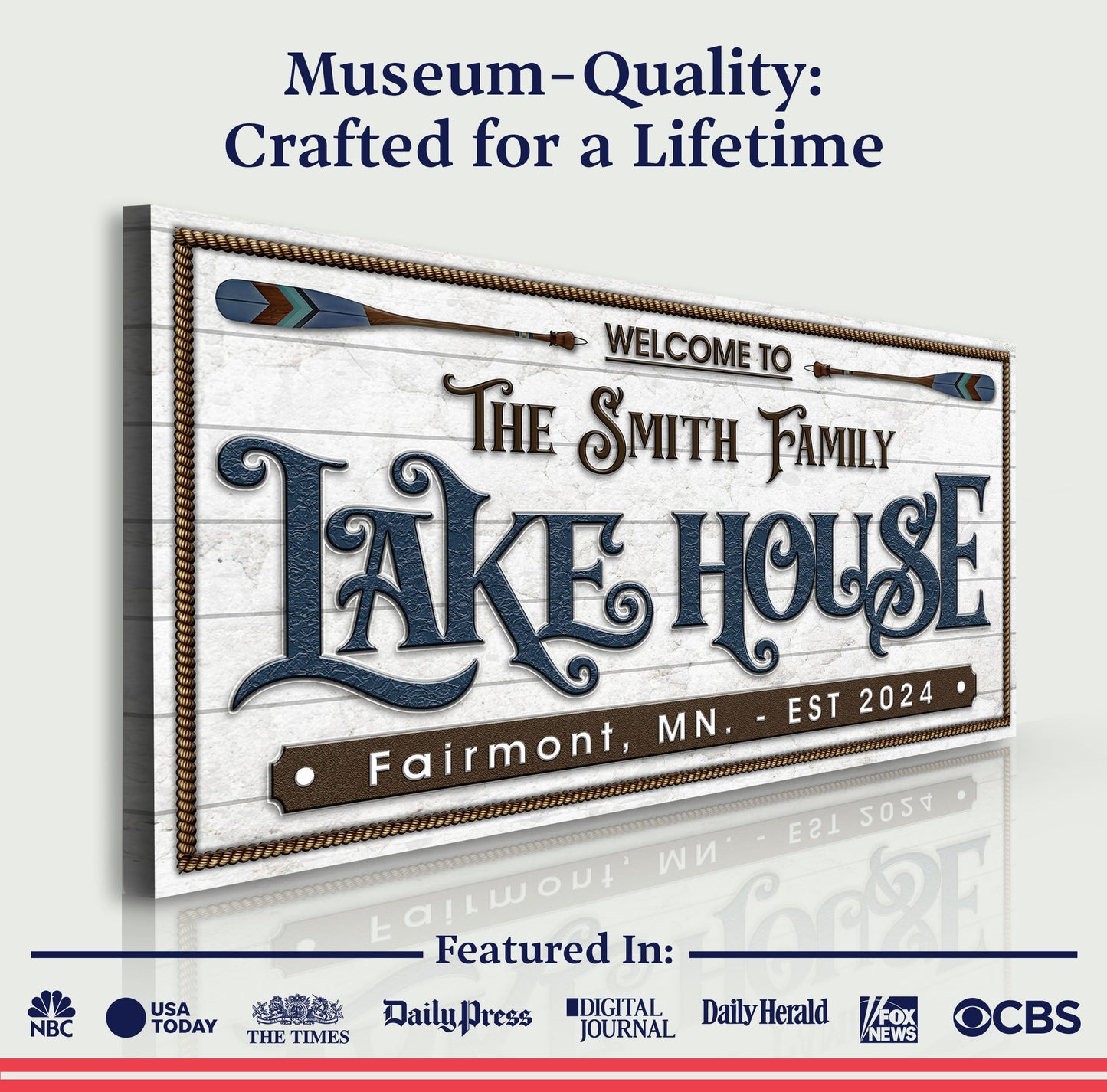 Lake House Canvas Sign Wall Art