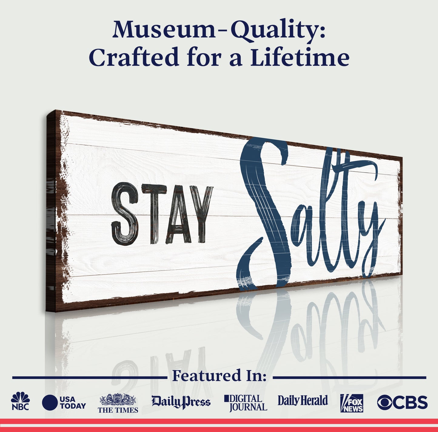 Stay Salty Coastal Nautical Canvas Wall Art