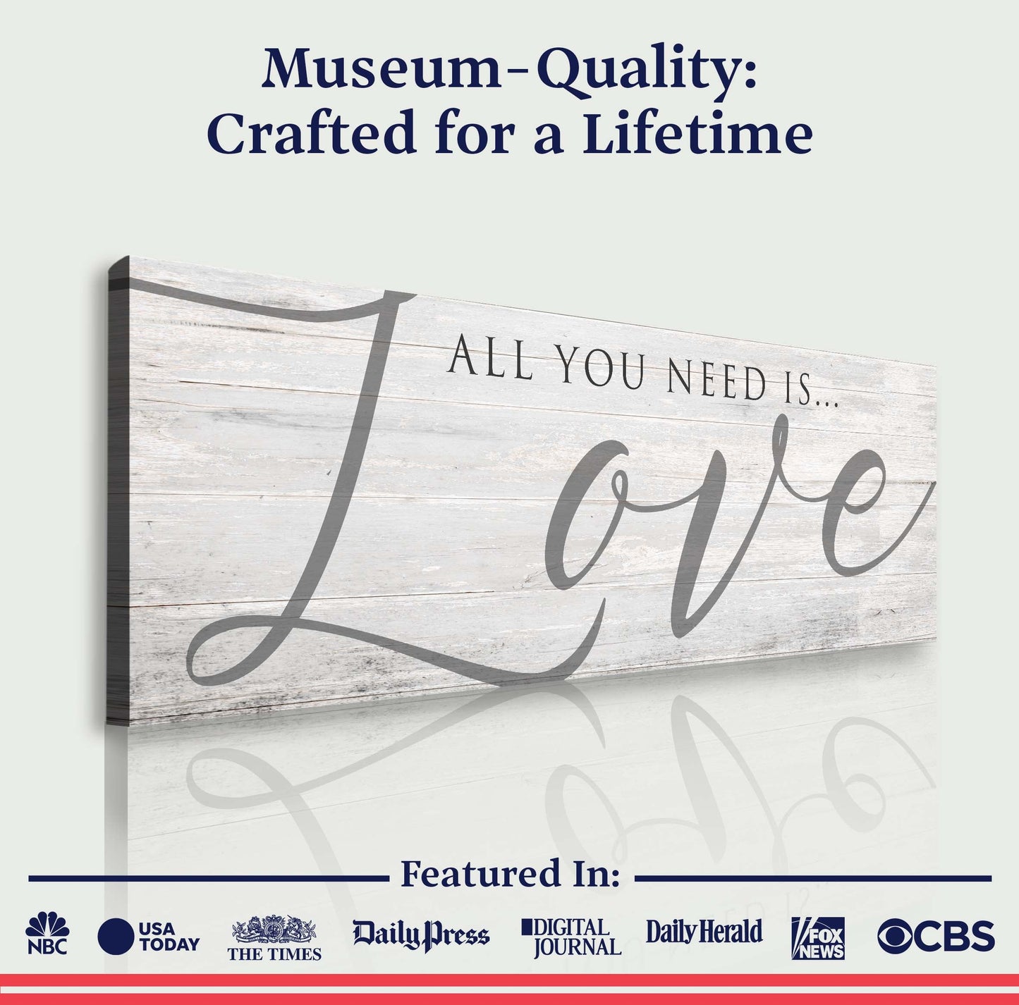 All You Need Is Love Canvas Sign IV
